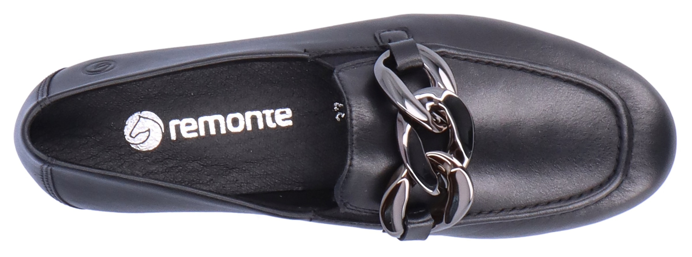 Remonte Loafer, Slipper, Businness Schuh mit auffälliger Zierkette