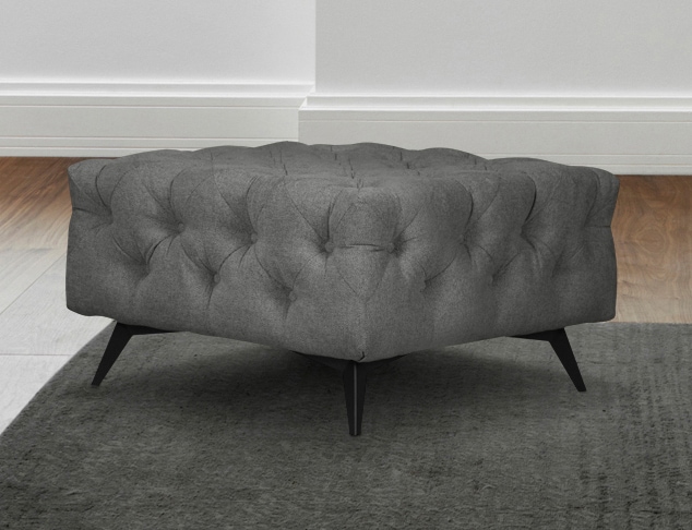 Leonique Polsterhocker »Amaury«, Chesterfield-Optik, Breite 80cm, Fussfarbe wählbar