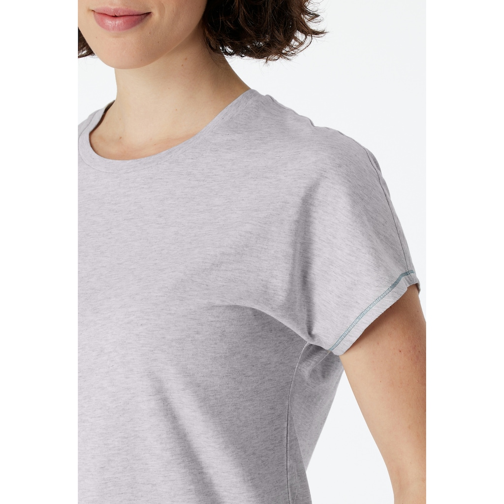 Schiesser Schlafanzug »"Casual Essentials"«, (2 tlg.), mit unifarbenem Shirt und gestreifter Hose
