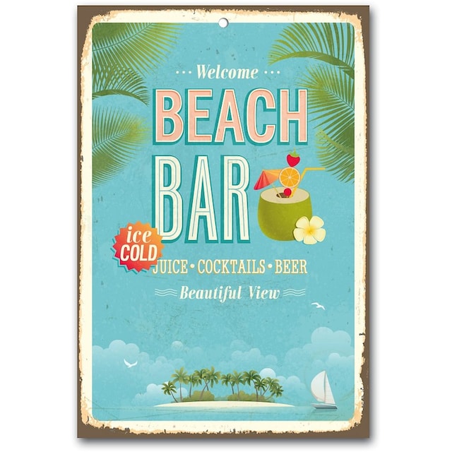 Home affaire Metallbild »Beach Bar«, Masse (B/H): ca. 30/45 cm online  bestellen | Jelmoli-Versand
