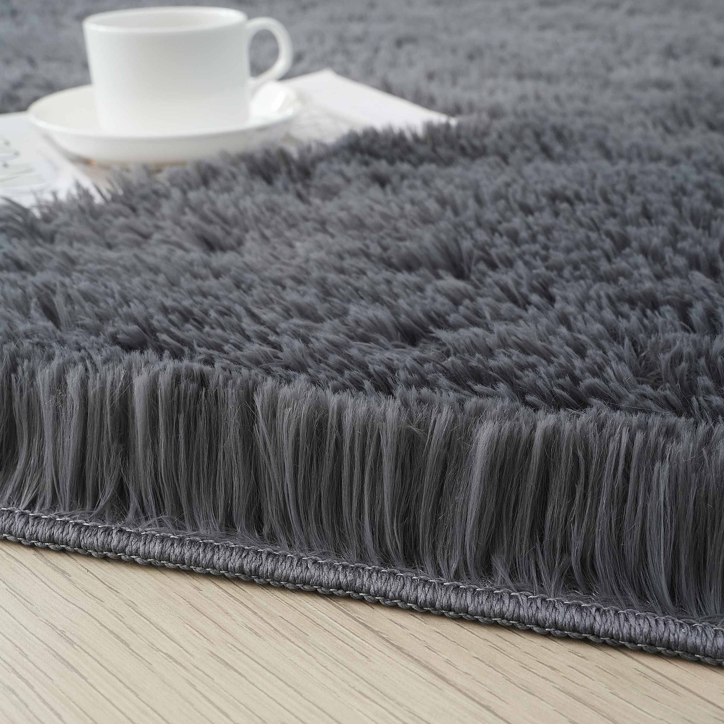 my home Hochflor-Teppich »Leava, besonders weich und kuschelig, leichter Glanz«, rechteckig, 37 mm Höhe, uni, Mikrofaser Teppiche, Plüsch, Wohnzimmer, Schlafzimmer, Esszimmer