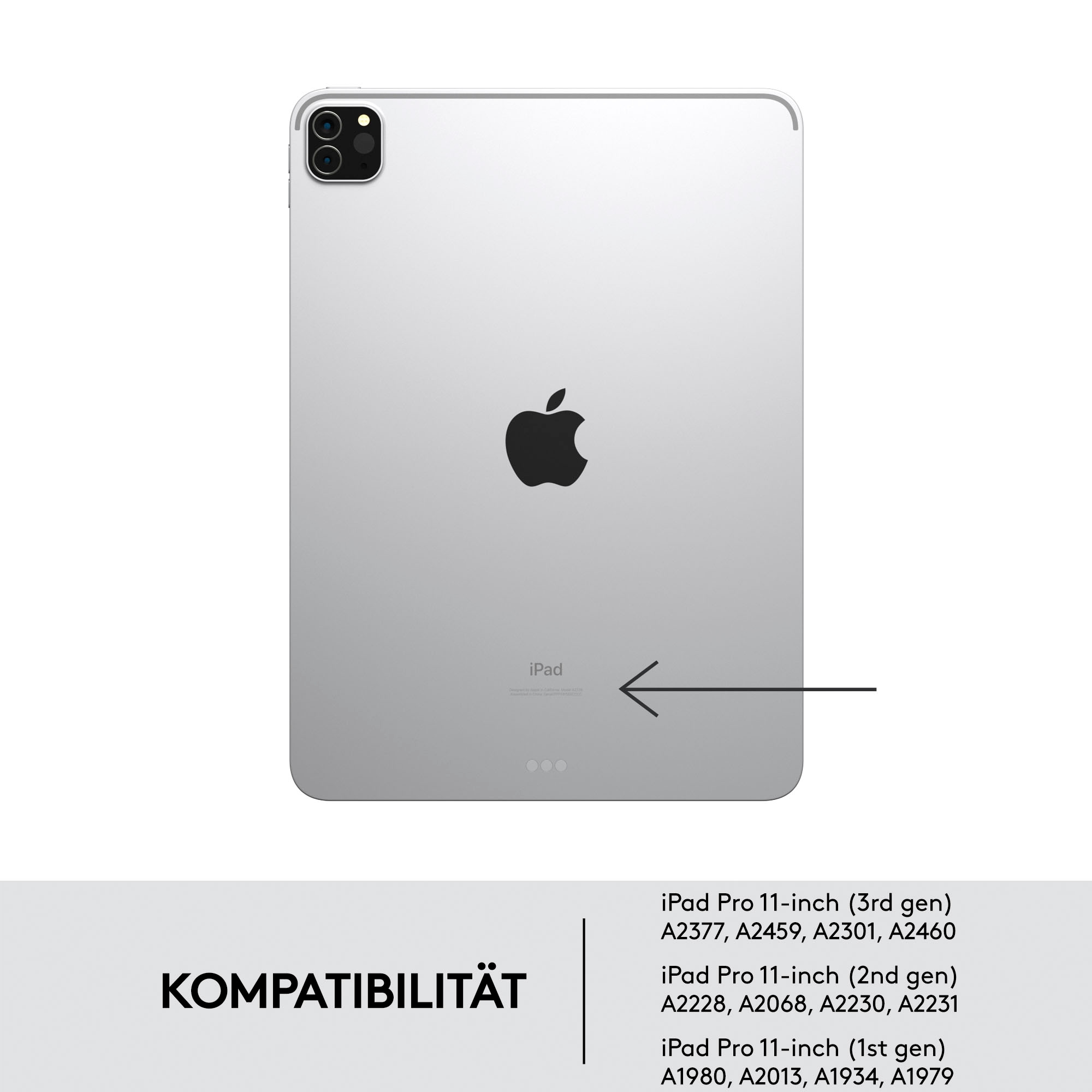Logitech iPad-Tastatur »Combo Touch iPad Pro 11 Zoll«, (ausklappbare Füsse-Multimedia-Tasten)
