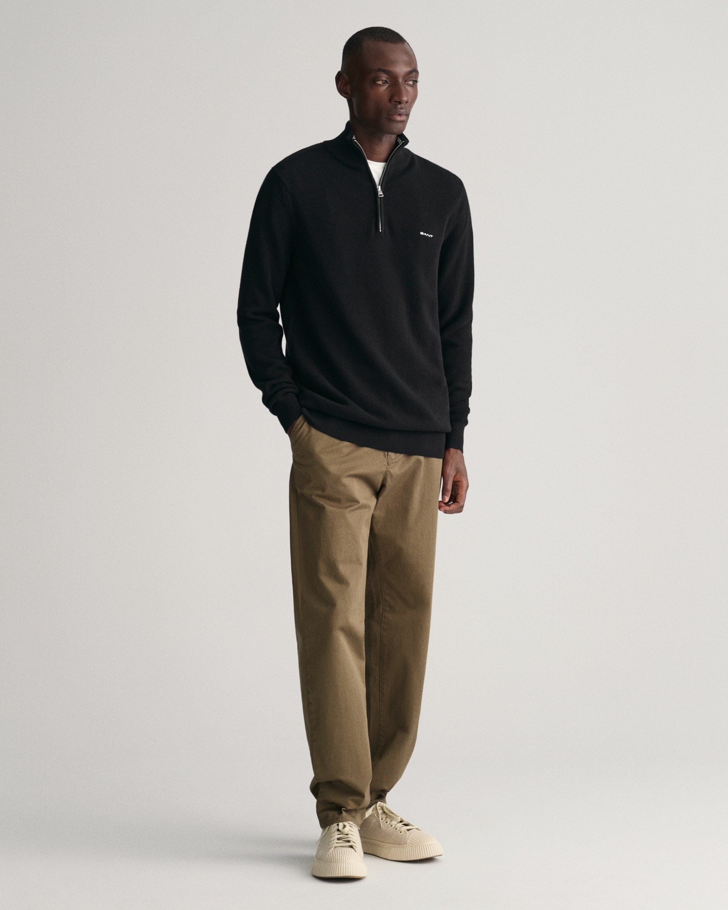 Gant Troyer »COTTON PIQUE HALF ZIP«, mit Piqué-Struktur
