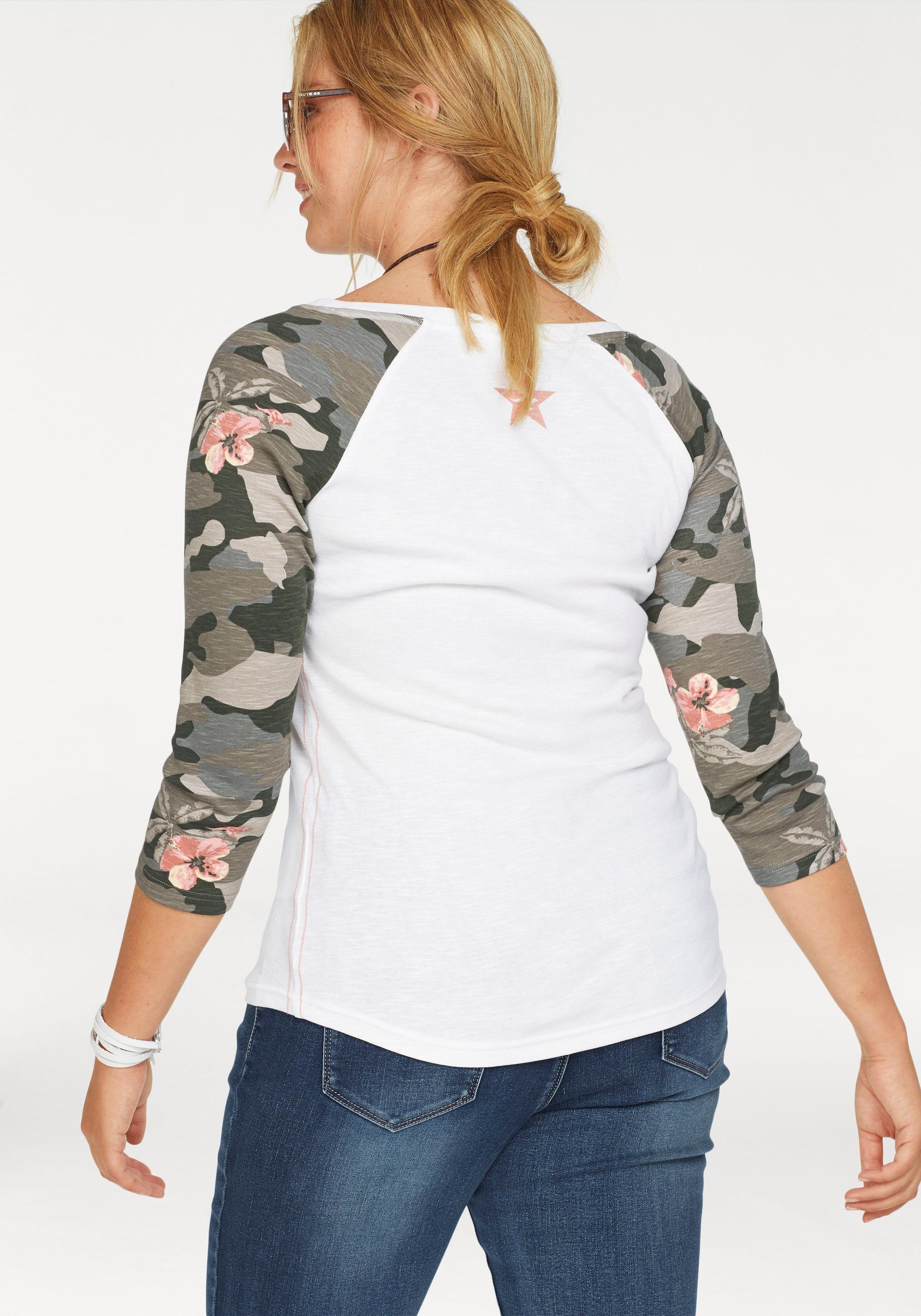 3/4-Arm-Shirt, Schweiz shoppen Jelmoli-Versand mit tarnfarbenen Front-Print bei online KangaROOS und Camouflage-Ärmeln