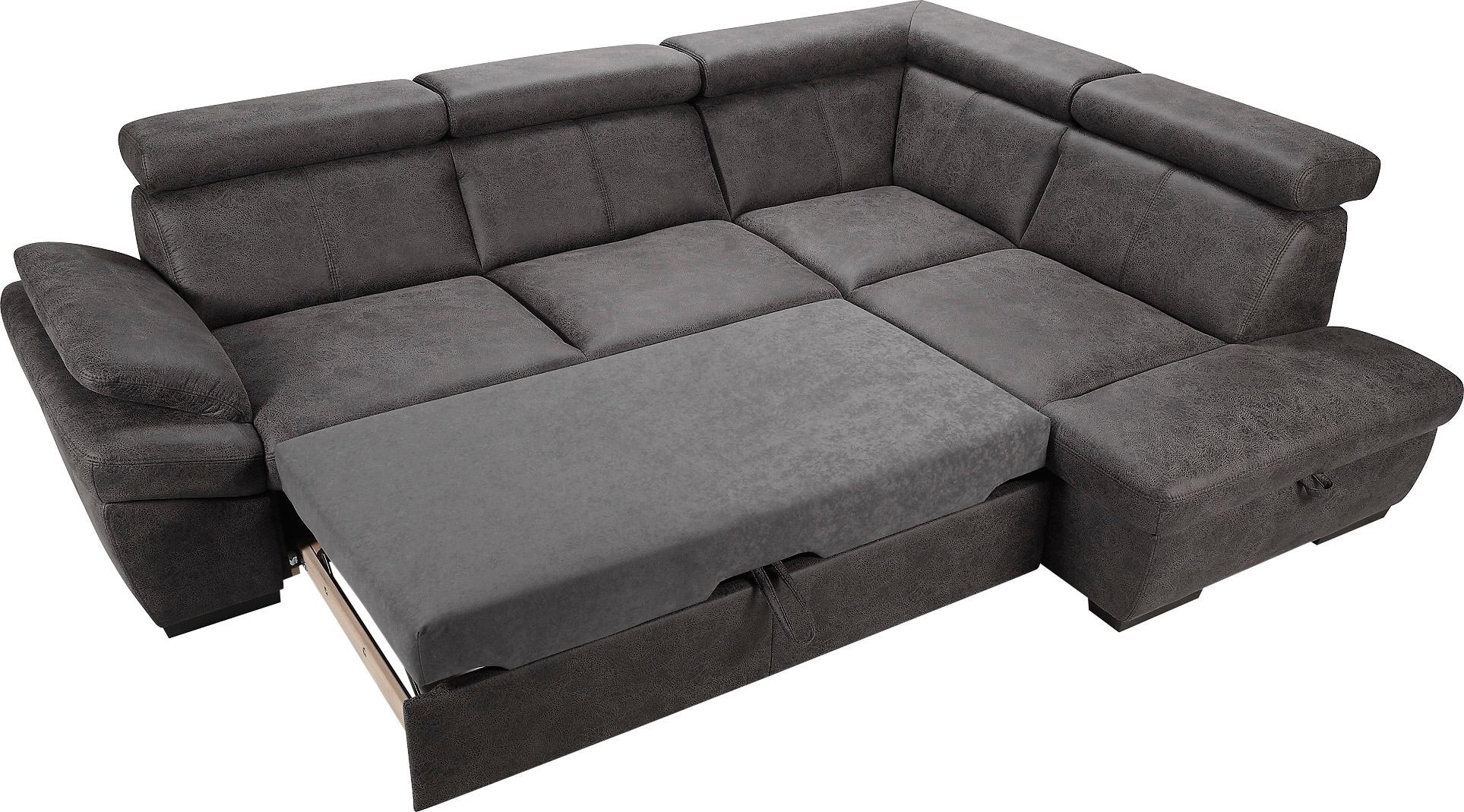exxpo - sofa fashion Ecksofa »Salerno, klassisch modernes Funktionssofa, hoher Sitzkomfort, L-Form«, inkl. Kopf- und Armteilverstellung, wahlweise mit Bettfunktion