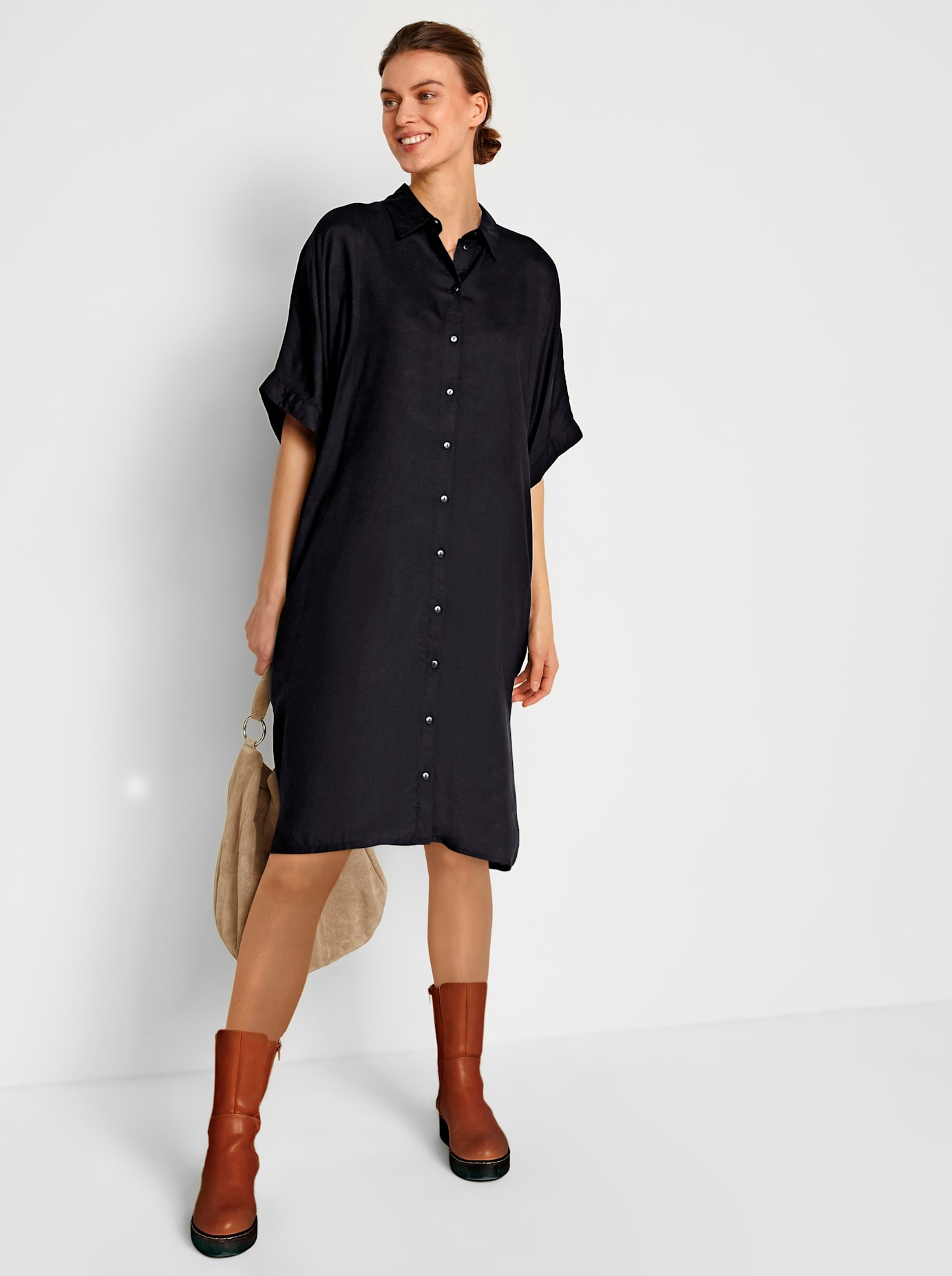 Inspirationen Hemdblusenkleid »Viskose-Hemdblusenkleid«
