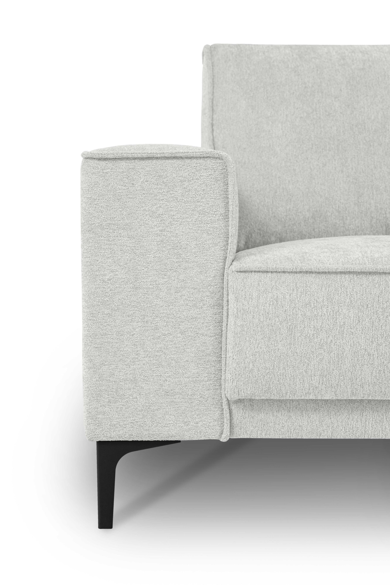 Places of Style 3-Sitzer »3er Sofa Oland, Struktur, Flachgewebe, Luxus-Microfaser, Boucle«, 224 cm, Wellenunterfederung, Skandi-Design, Metallfüsse