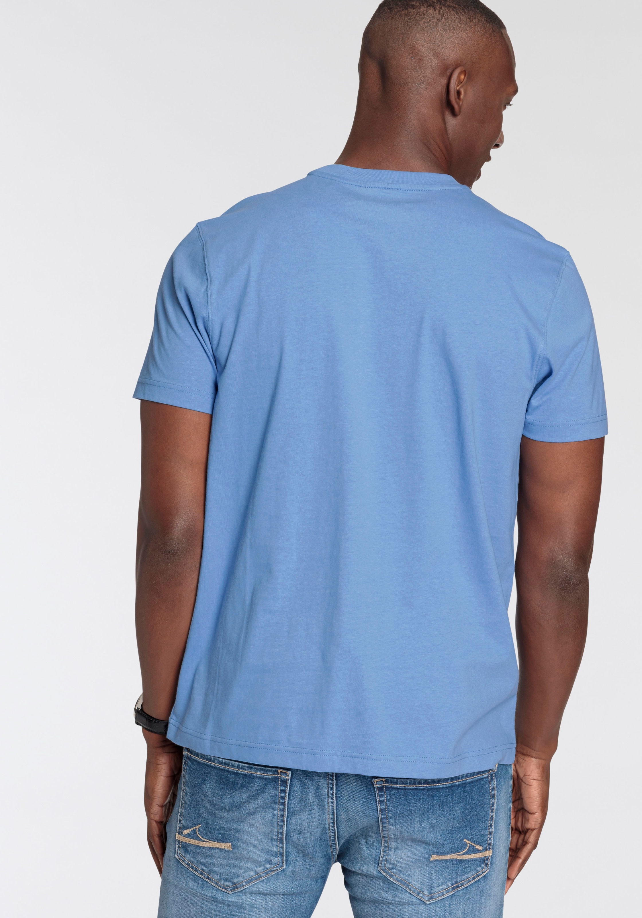 DELMAO Rundhalsshirt, Kurzarm, Regular Fit, basic, aus 100% Baumwolle