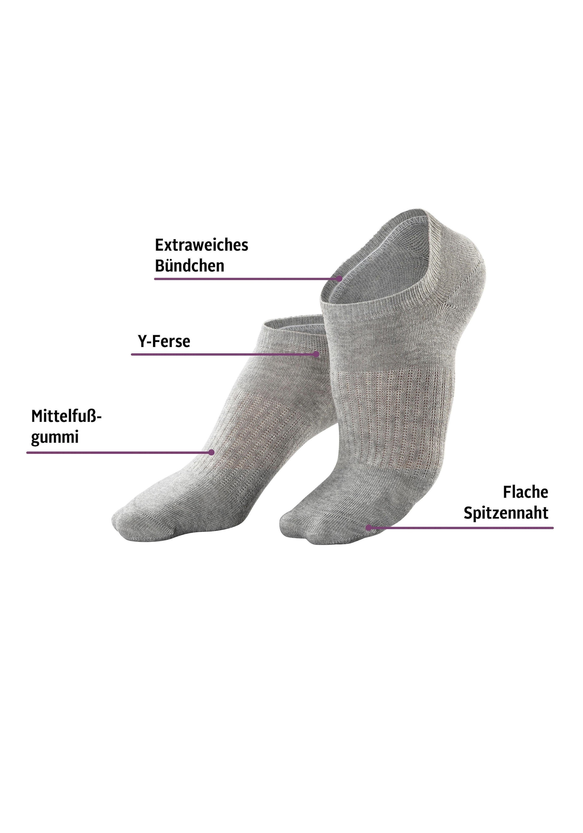 LASCANA ACTIVE Sneakersocken, (Packung, 7 Paar), mit Mittelfussgummi