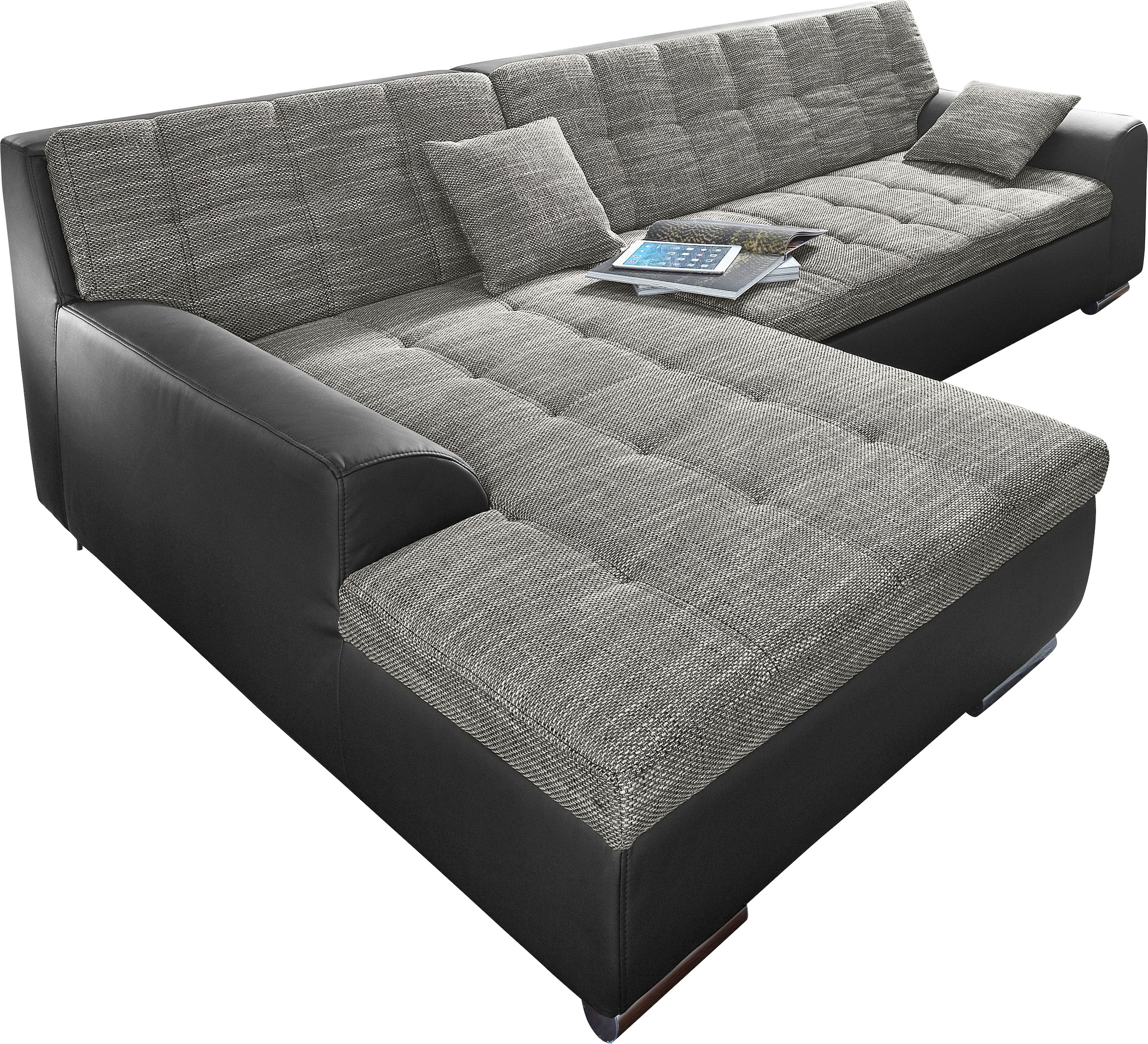 DOMO collection Ecksofa Treviso, wahlweise mit Bettfunktion, incl. Zierkissen