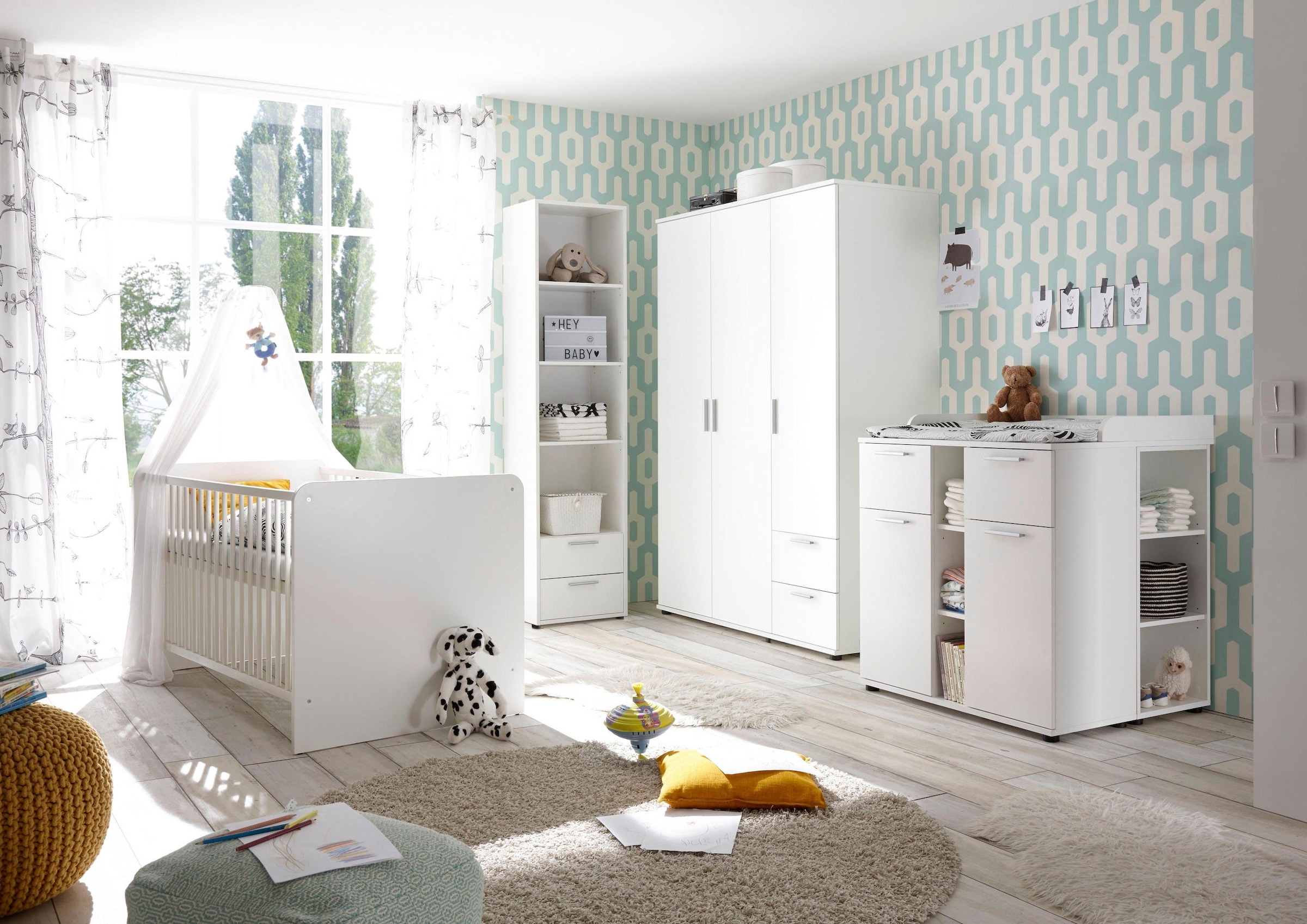 St., Jelmoli-Versand Schrank), 3 günstig Begabino + Babyzimmer-Komplettset | Bett 3-trg. ✵ (Set, + »Bibo«, Wickelkommode, kaufen Bett, Wickelkommode Schrank