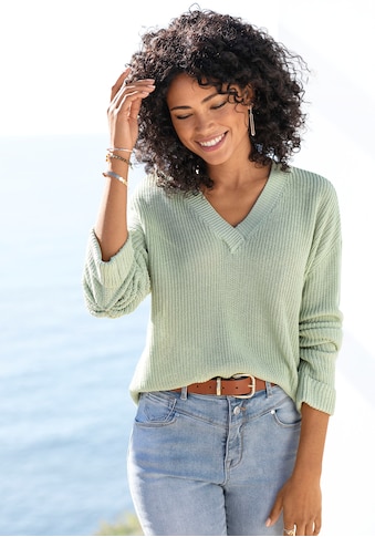 LASCANA V-Ausschnitt-Pullover, aus weichem Strick kaufen