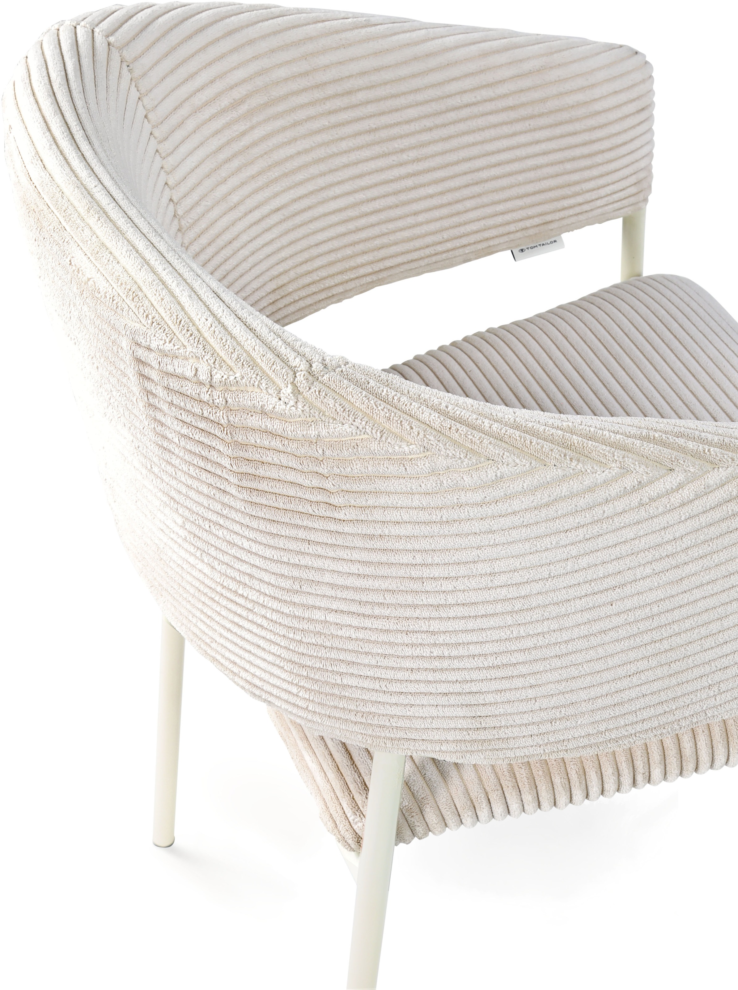 TOM TAILOR HOME Armlehnstuhl »EMBRACE ARMCHAIR«, (Set), 2 St., Breitcord, Esszimmerstuhl, mit Armlehnen, 4-Fussgestell, Rückenausschnitt