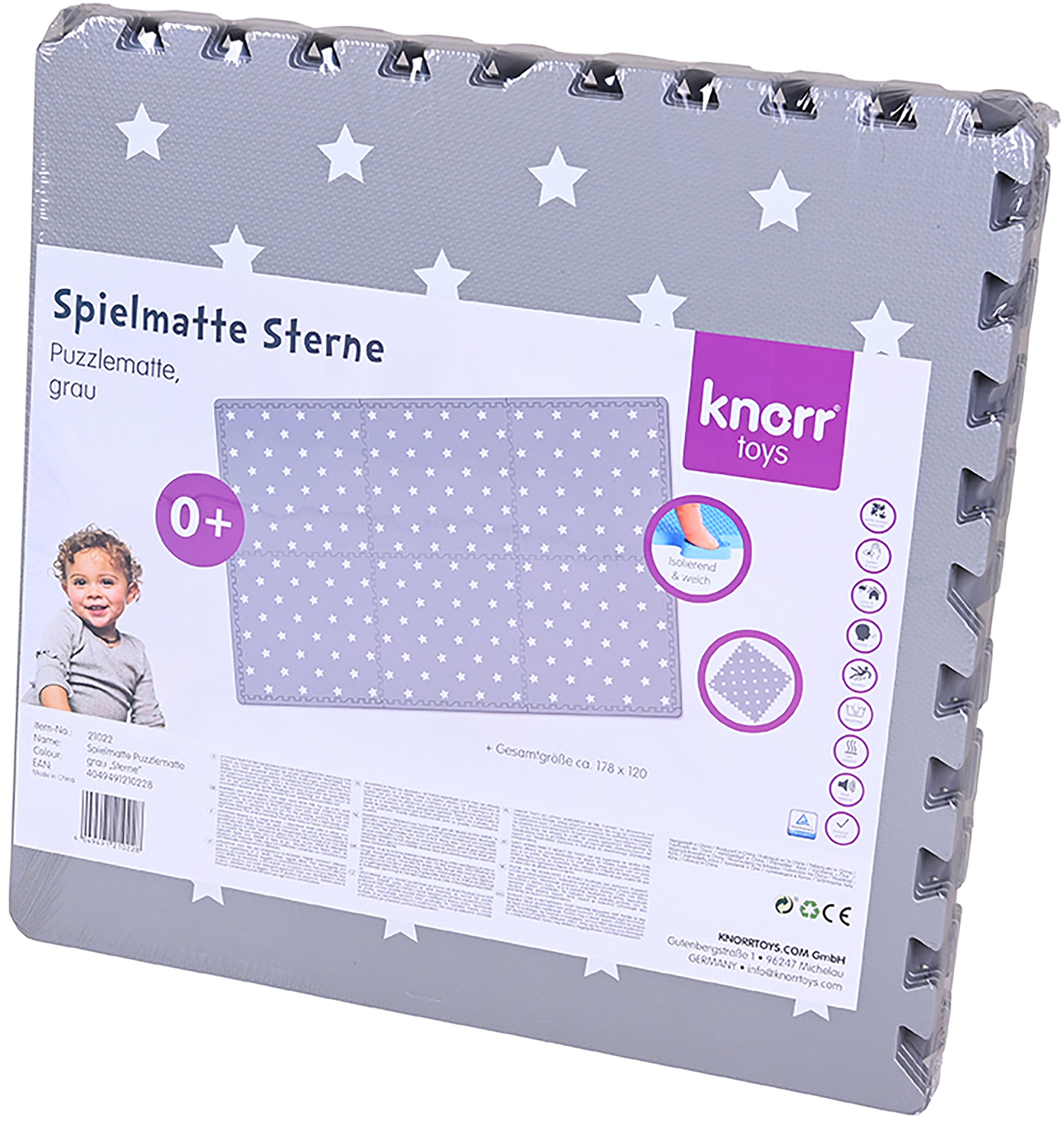 Knorrtoys® Puzzle »Softteppich Matte, grau«, Puzzlematte, Bodenpuzzle