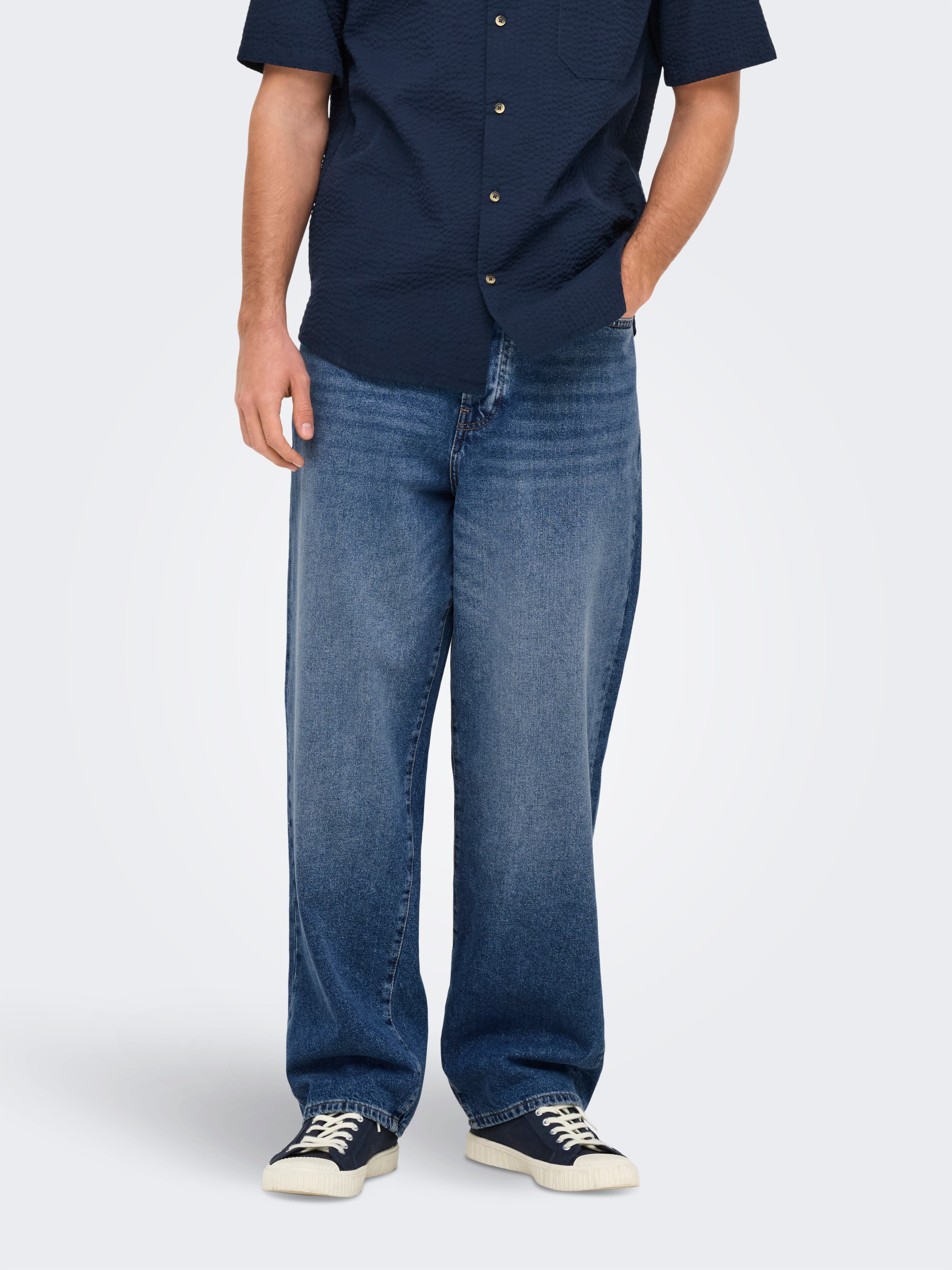 ONLY & SONS Relax-fit-Jeans »ONSFADE LOOSE BOX TAI DNM MU OTL« Baumwolle, relaxed fit