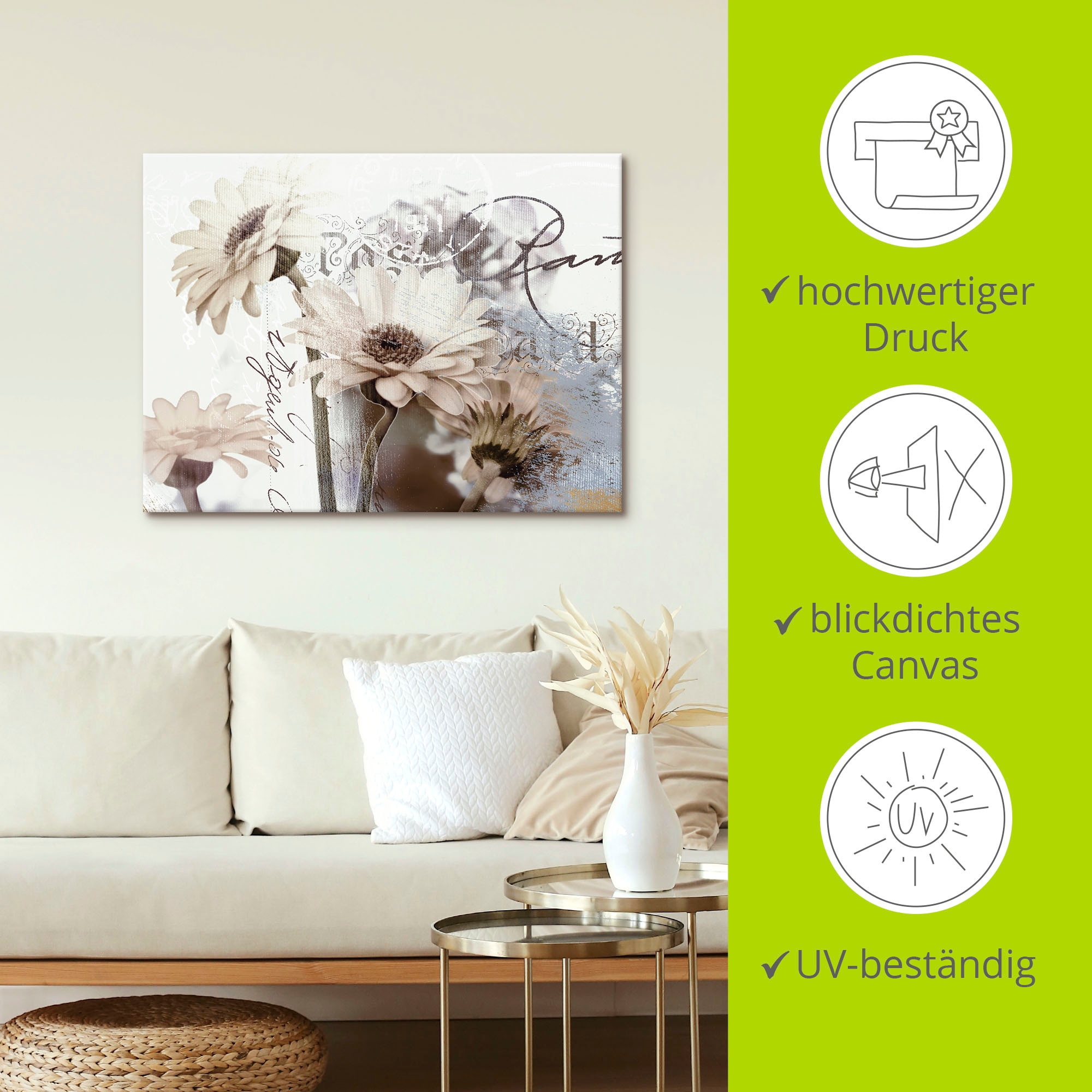 Artland Wandbild »Gerberas_Detail«, Blumenbilder, (1 St.), als Leinwandbild, Poster, Wandaufkleber in verschied. Grössen