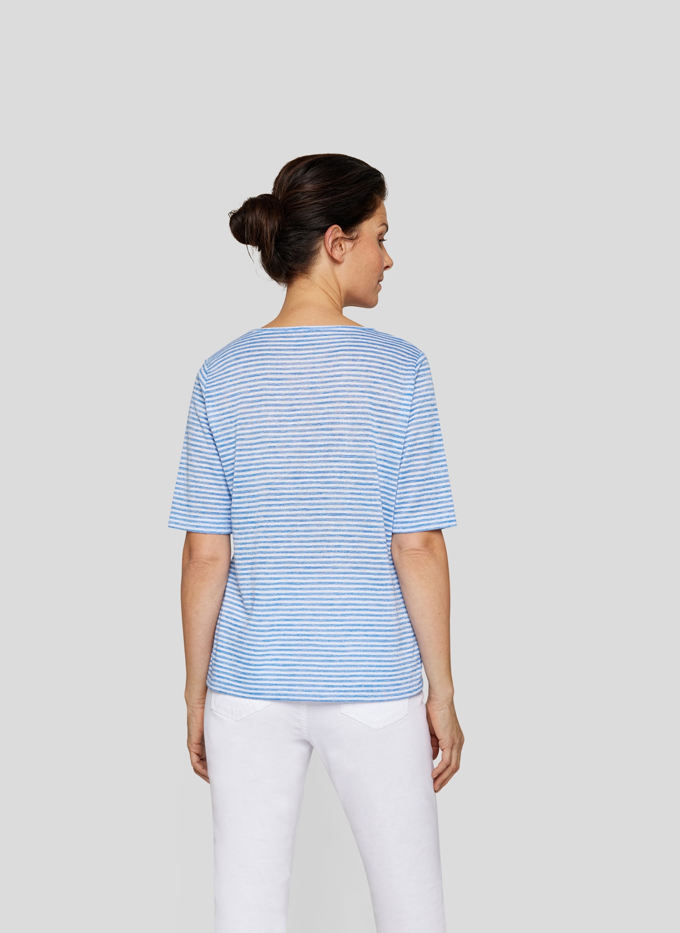 Rabe Rundhalsshirt, im Streifenlook und mit Nieten