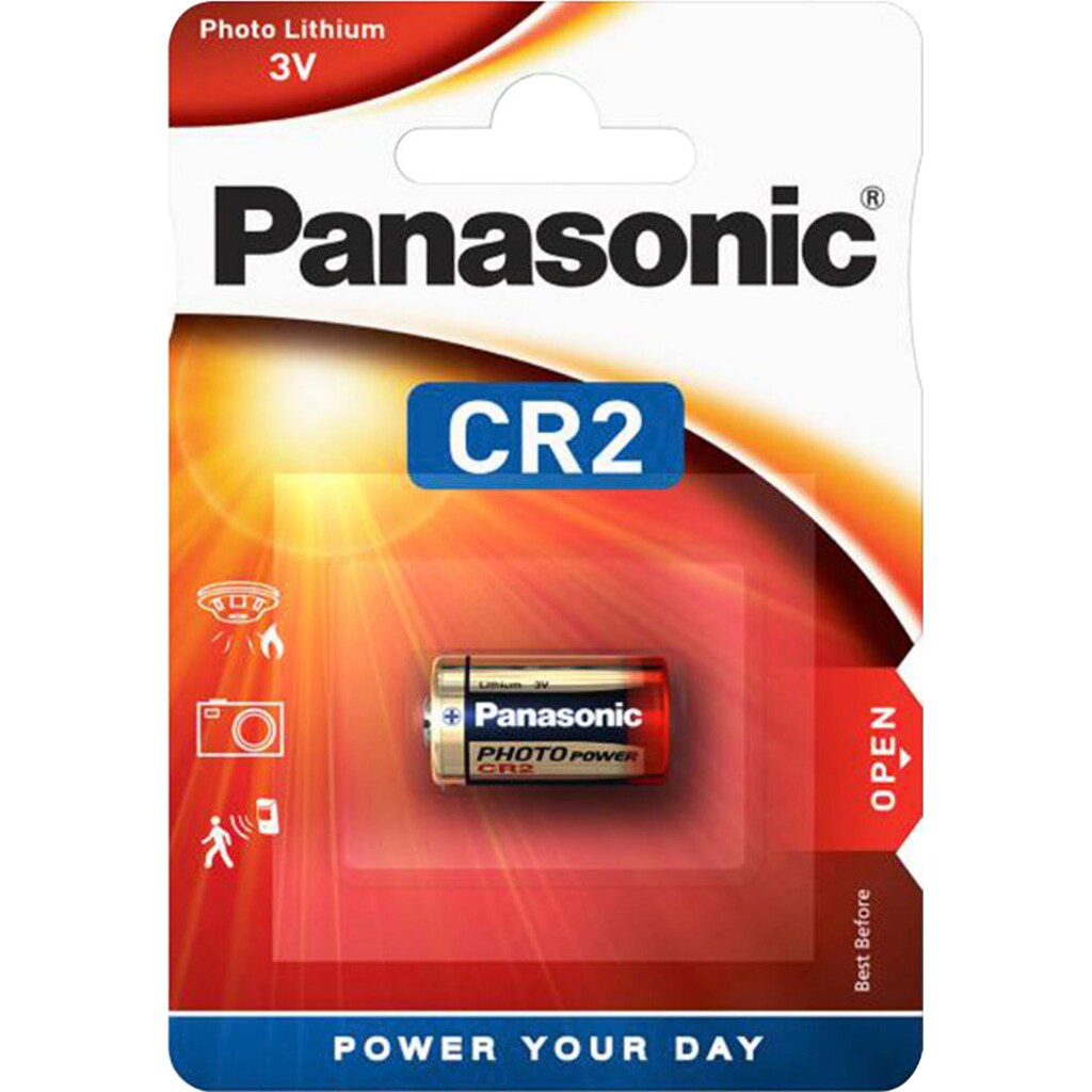 Panasonic Batterie »1 Stück Cylindrical Lithium - CR2«, CR2, 3 V, (1 St.)