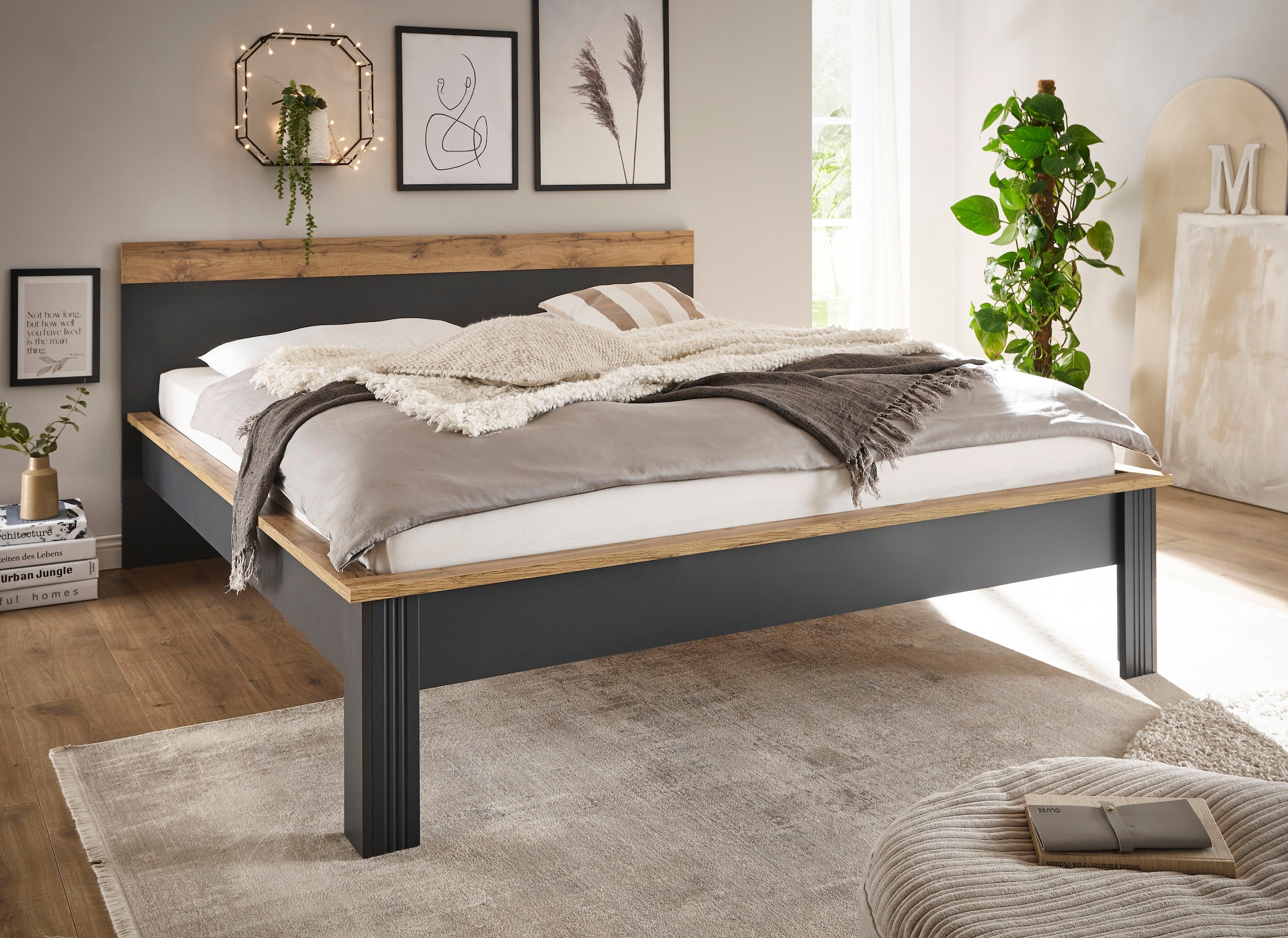Home affaire Einzelbett »WESTMINSTER Bett im Landhausstil, Doppelbett, Bettgestell« in verschiedenen Farben verfügbar, Liegefläche 90/140/180x200 cm