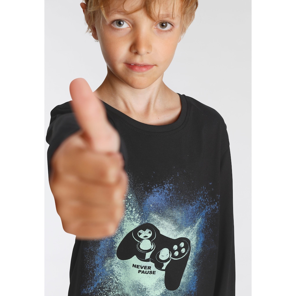 KIDSWORLD Langarmshirt »GAMER«, cooler Print für Jungen