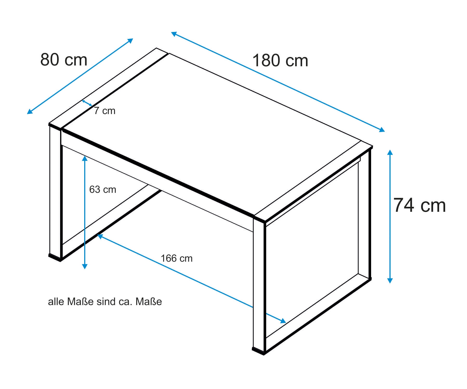 VOGL Möbelfabrik Schreibtisch »Toronto aus Massivholz, Bürotisch«, Breite 180 cm, Made in Germany