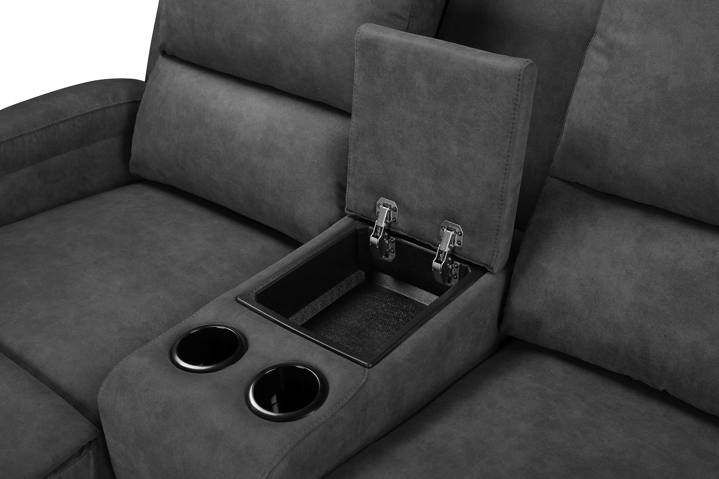 Home affaire Ecksofa »NAPORI Multimediasofa, 3er Kinosessel XXL, L-Form, 3 Bezugsstoffe«, Kinosofa mit Relaxfunktion, Getränkehalter, Staufach und Staukasten