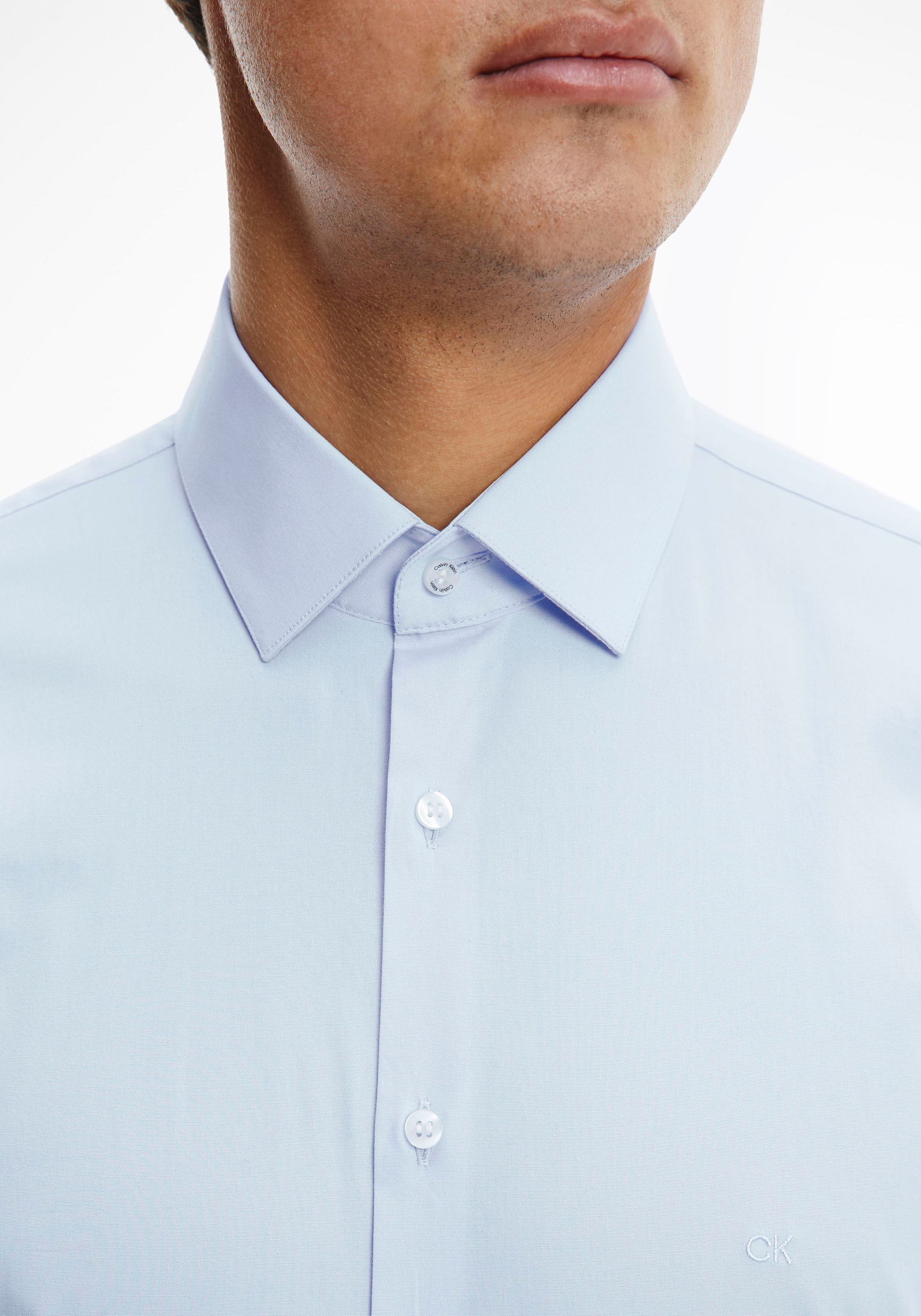 Calvin Klein Businesshemd »POPLIN STRETCH SLIM SHIRT«, mit Kentkragen