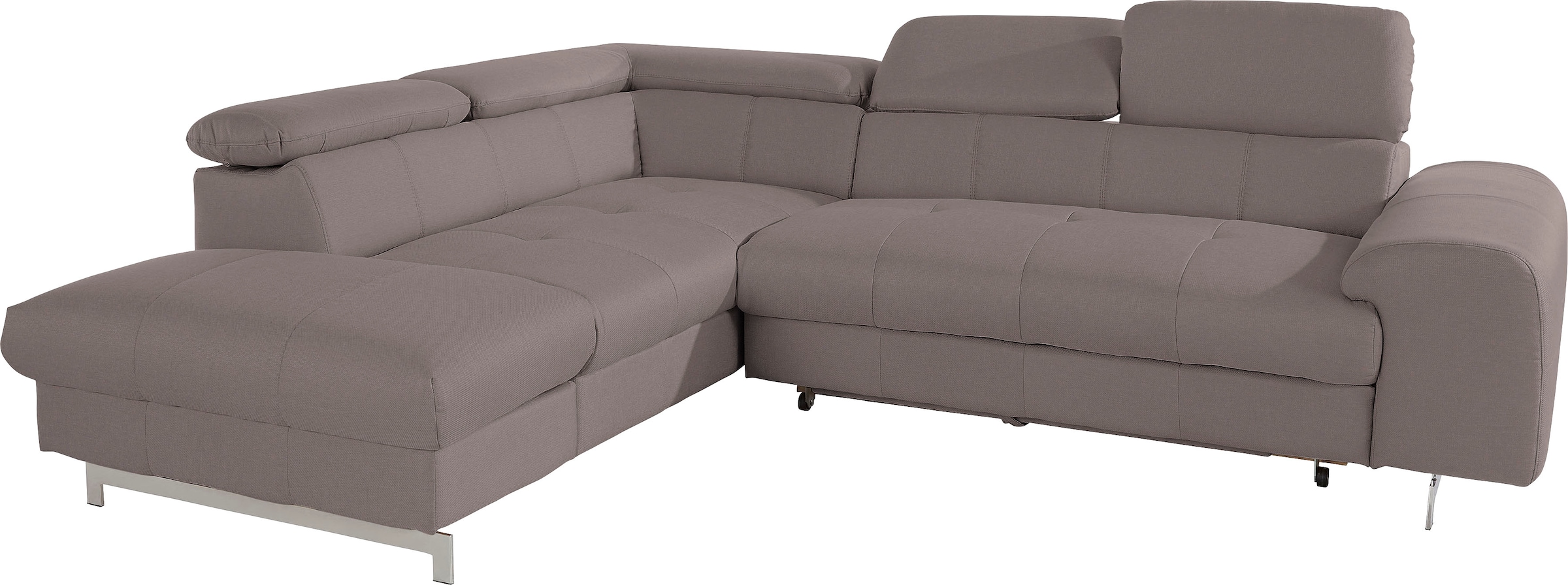 COTTA Polstergarnitur »Chef L-Form«, (Set, 2 tlg.), Set bestehend aus: Ecksofa mit Kopfteilverstellung & Hocker