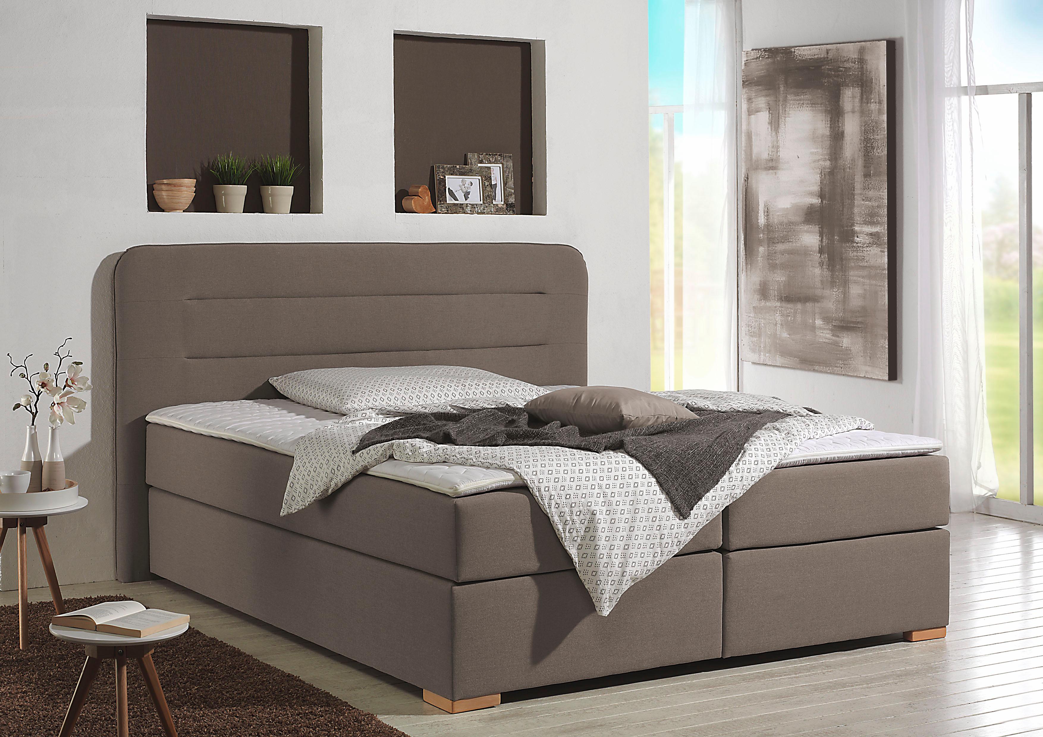 Home affaire Boxspringbett "Manchester" 5 Breiten, 3 Ausführungen, 2 Härtegraden, Topper, Steppung