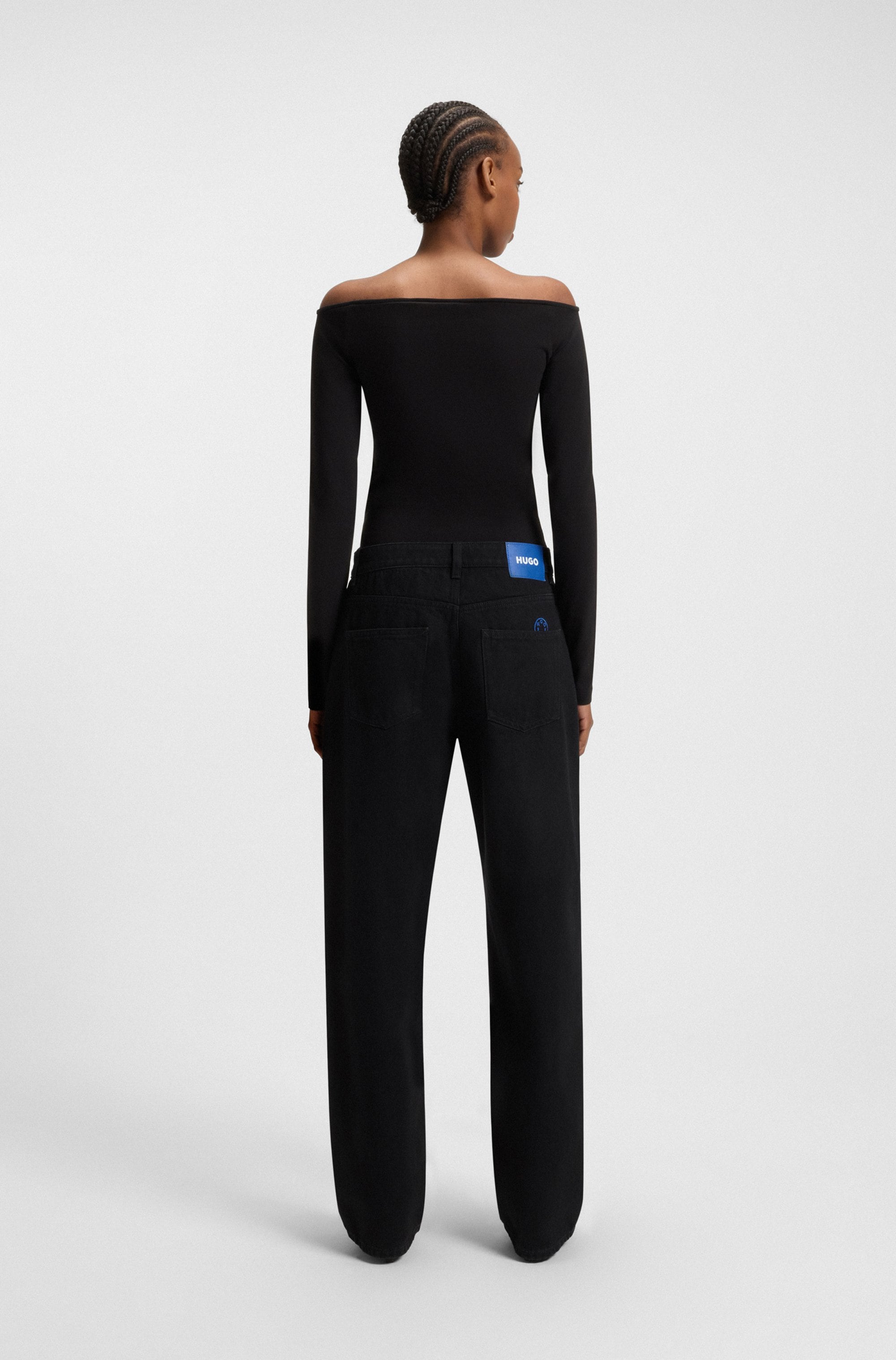 HUGO Blue 5-Pocket-Jeans »Leni«, Loose Fit Baggy Jeans Wide Leg Low to Mid Waist