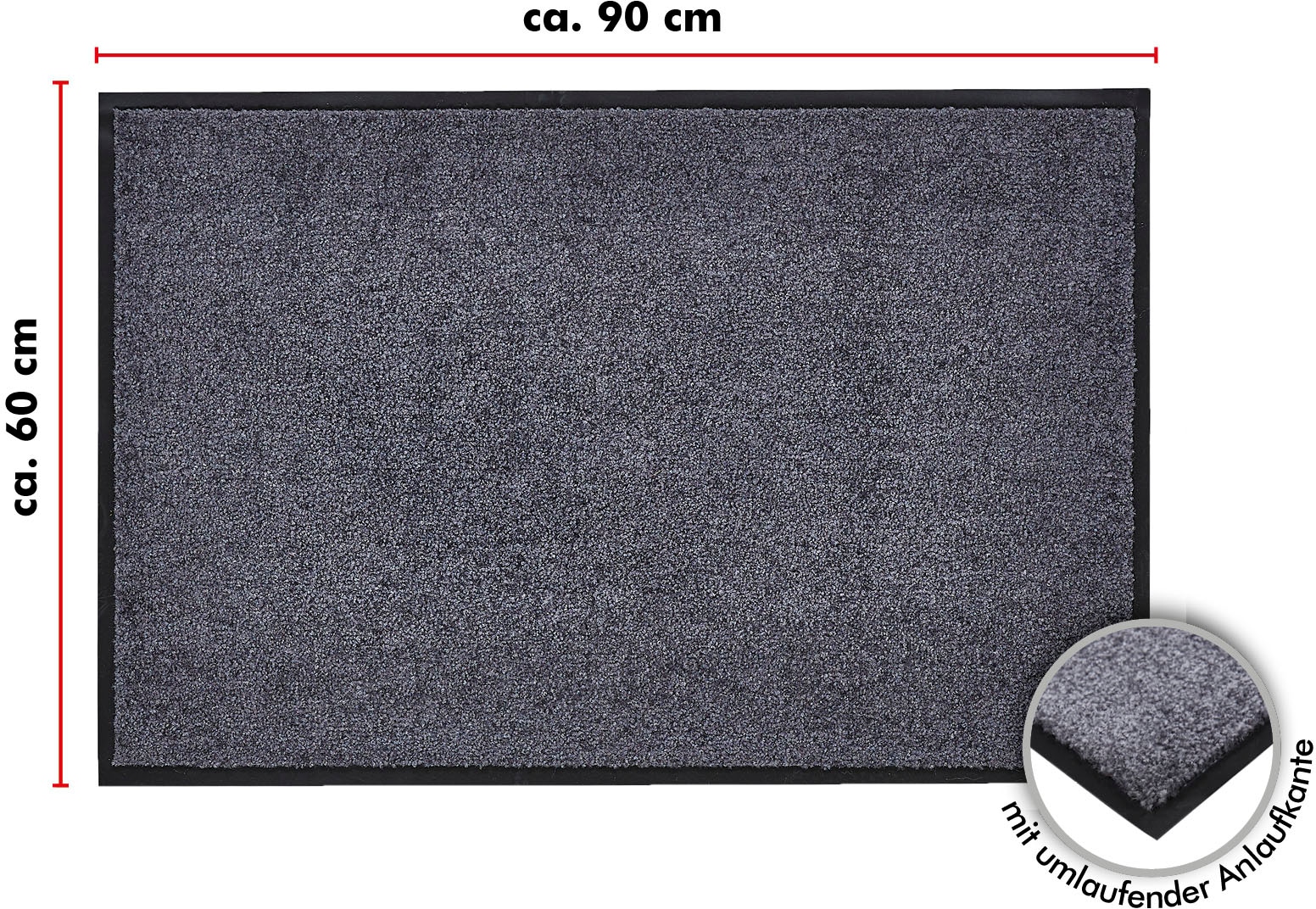 Andiamo Fussmatte »Super Wash & Clean, Made in Belgium«, rechteckig, 7 mm Höhe, Schmutzfangmatte, Uni Farben, rutschhemmend, waschbar