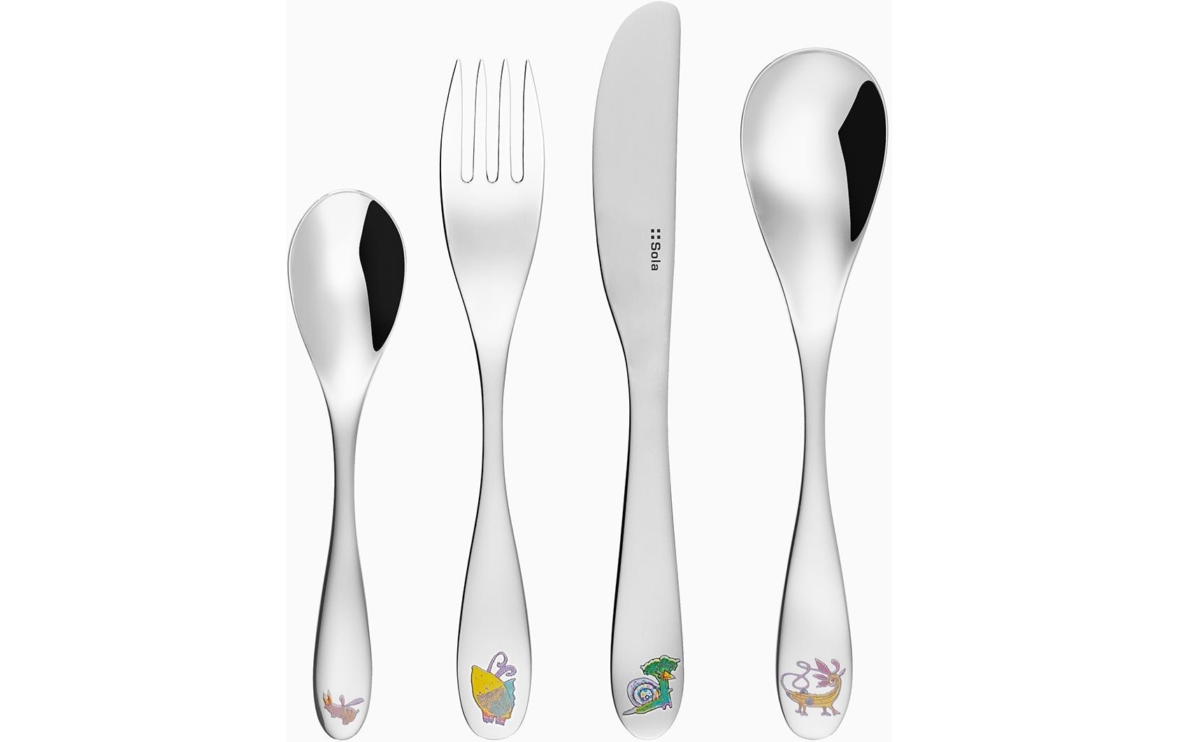 Sola, Besteck-Set »KIDS WORLD Besteckset«, silberfarben matt, Einheitsgröße, Besteck-Set
