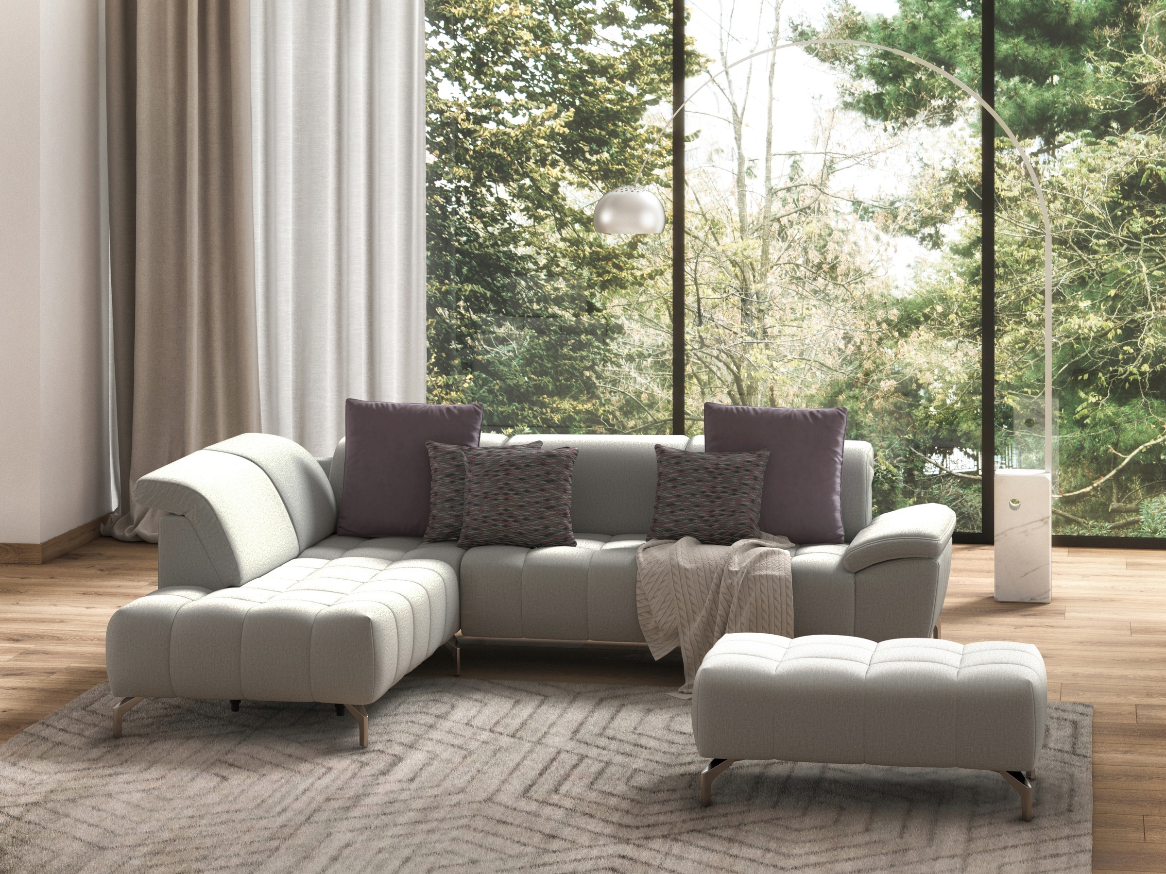 sit&more Ecksofa »Cool L-Form«, wahlweise mit Kopfteilverstellung und Vorziehsitz, motorisch
