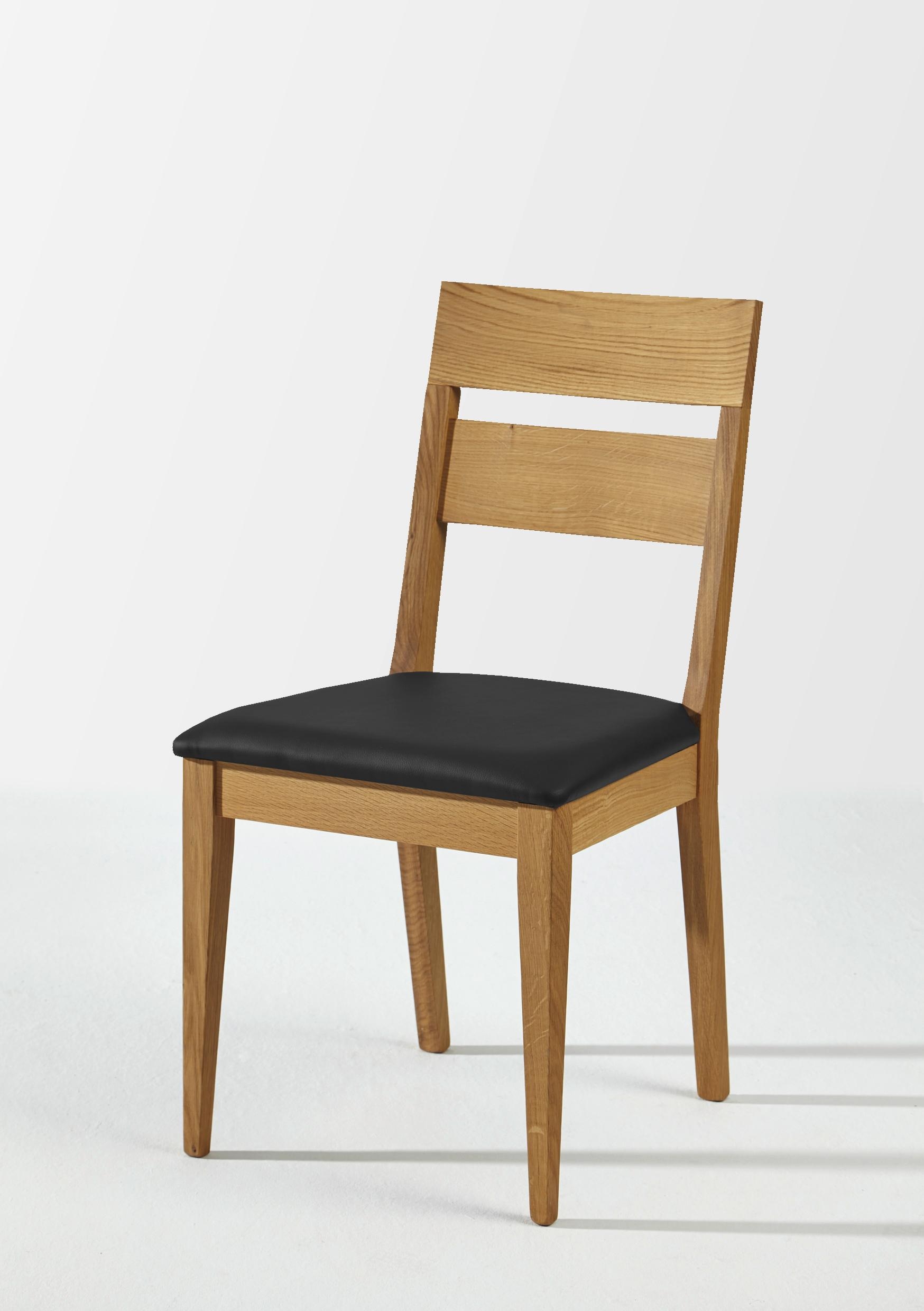massivline&more 4-Fussstuhl »Filippa-P«, (Set), 2 St., Kunstleder, Gestell aus Massivholz