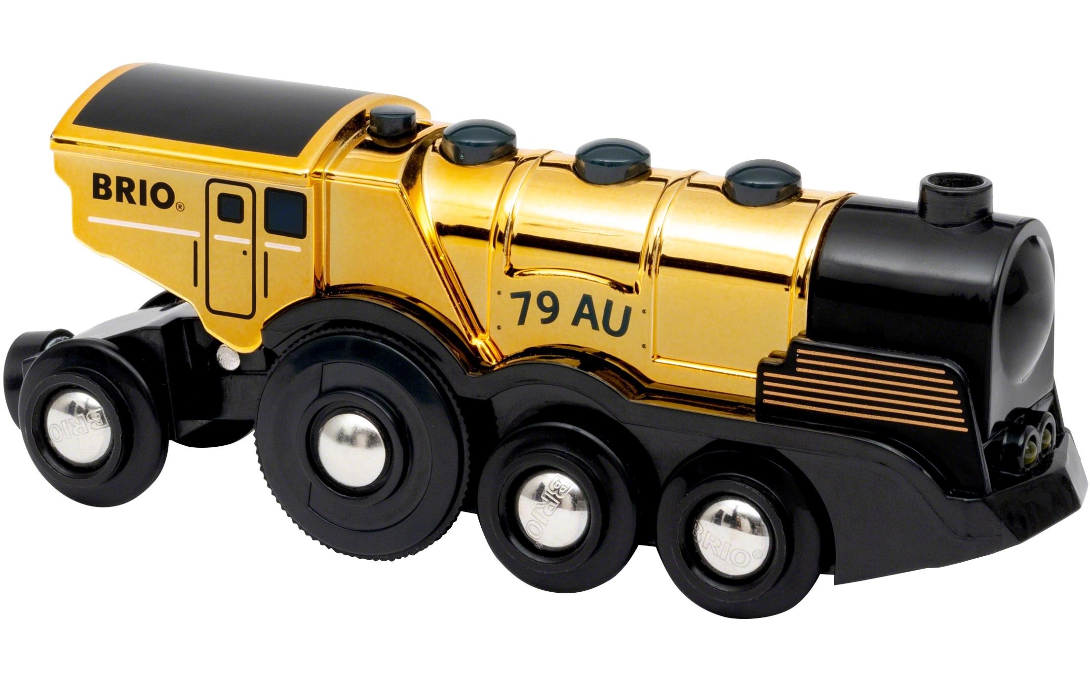 BRIO Spielzeug-Eisenbahn "Goldene Batterielok"