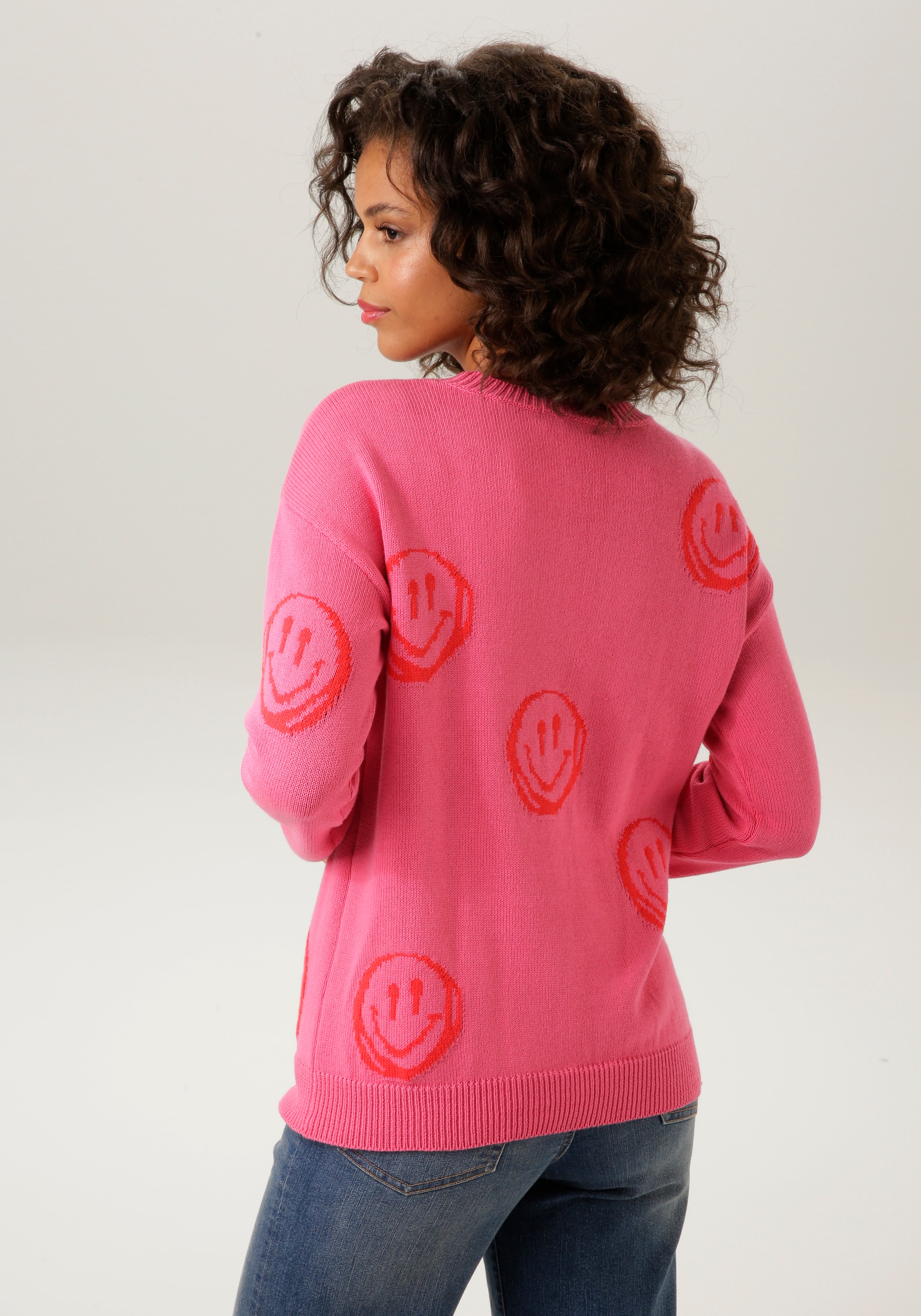 Aniston CASUAL Strickpullover, mit eingestrickten Smileys