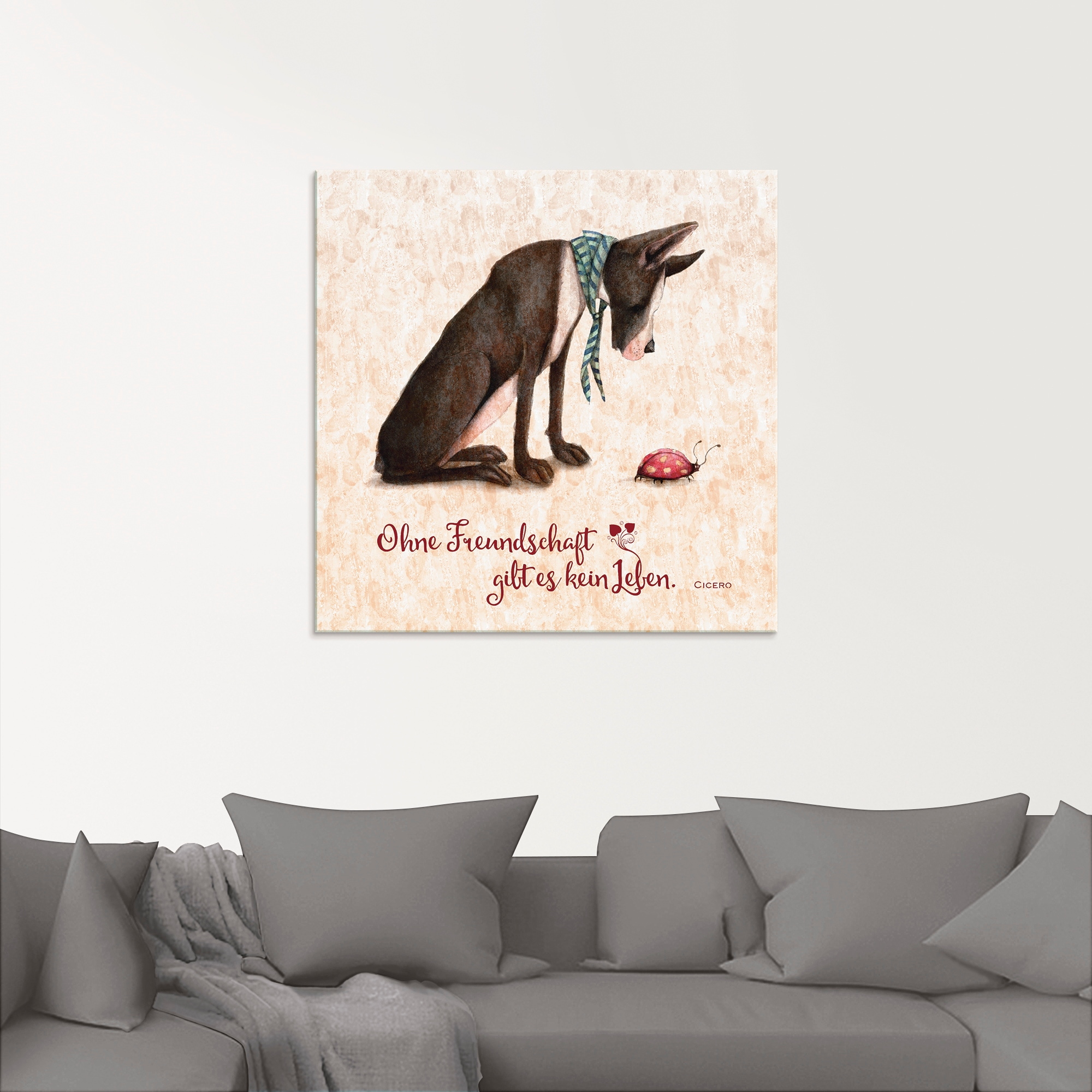 Artland Glasbild »Lebensweisheit Freundschaft«, Tiere, (1 St.), in verschiedenen Grössen