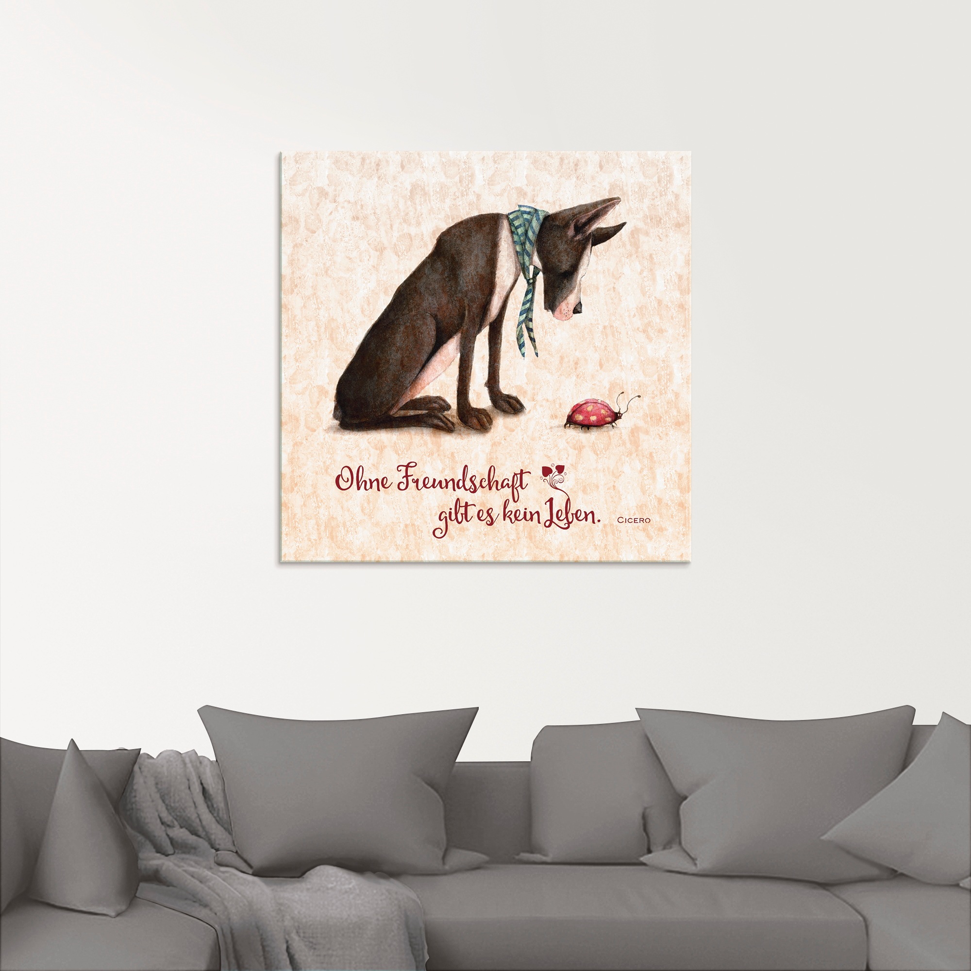 Artland Glasbild "Lebensweisheit Freundschaft" Tiere 1 Stk. tlg. in verschiedenen Größen