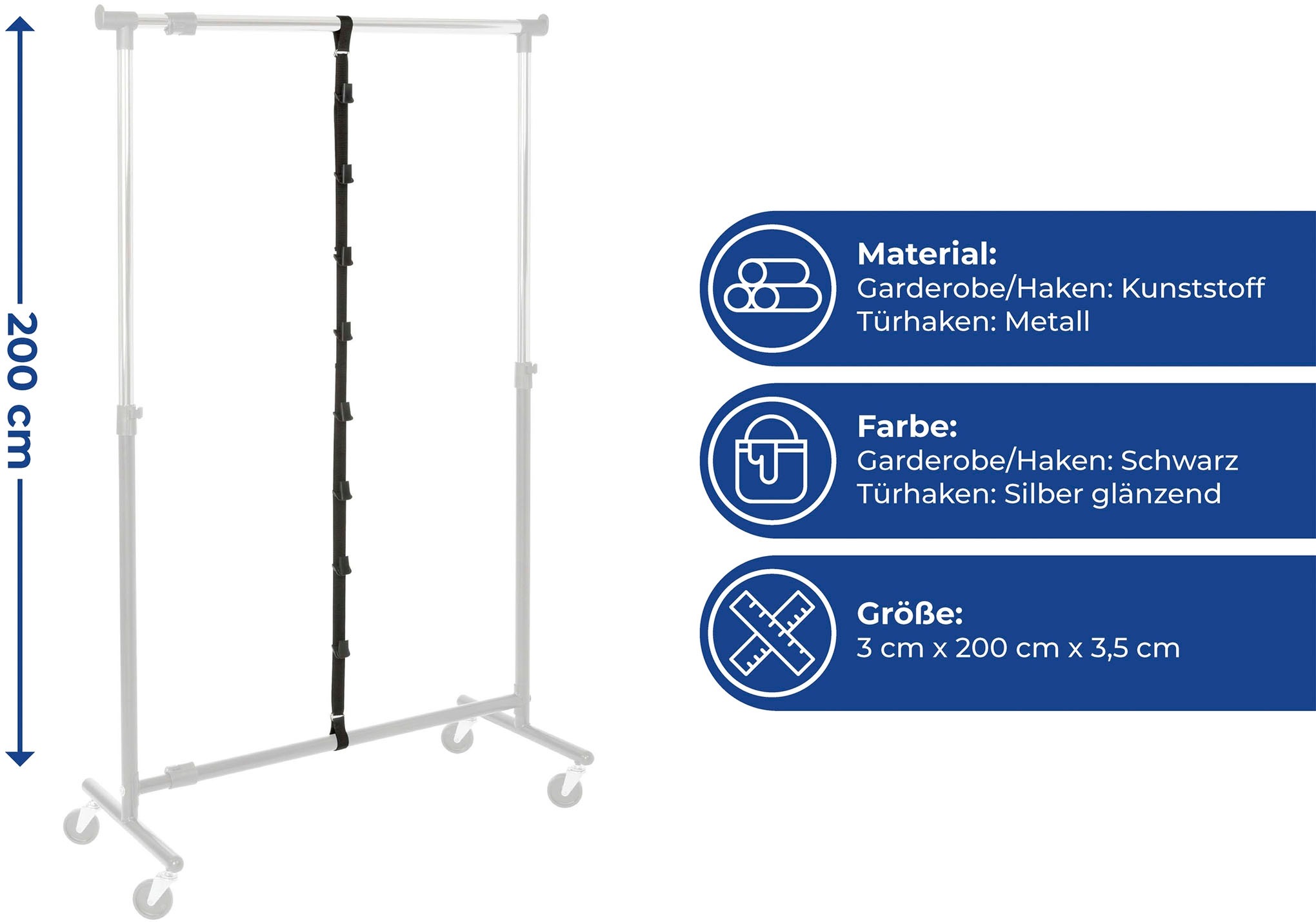 Maximex Ablageelement »Taschengarderobe«, 2er-Set, inkl. Haken für Türbreiten von 2 - 4 cm