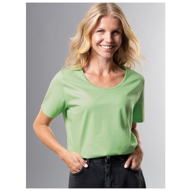 »TRIGEMA mit online T-Shirt Jelmoli-Versand T-Shirt Kristallsteinen« Trigema bestellen DELUXE Baumwolle Schweiz bei