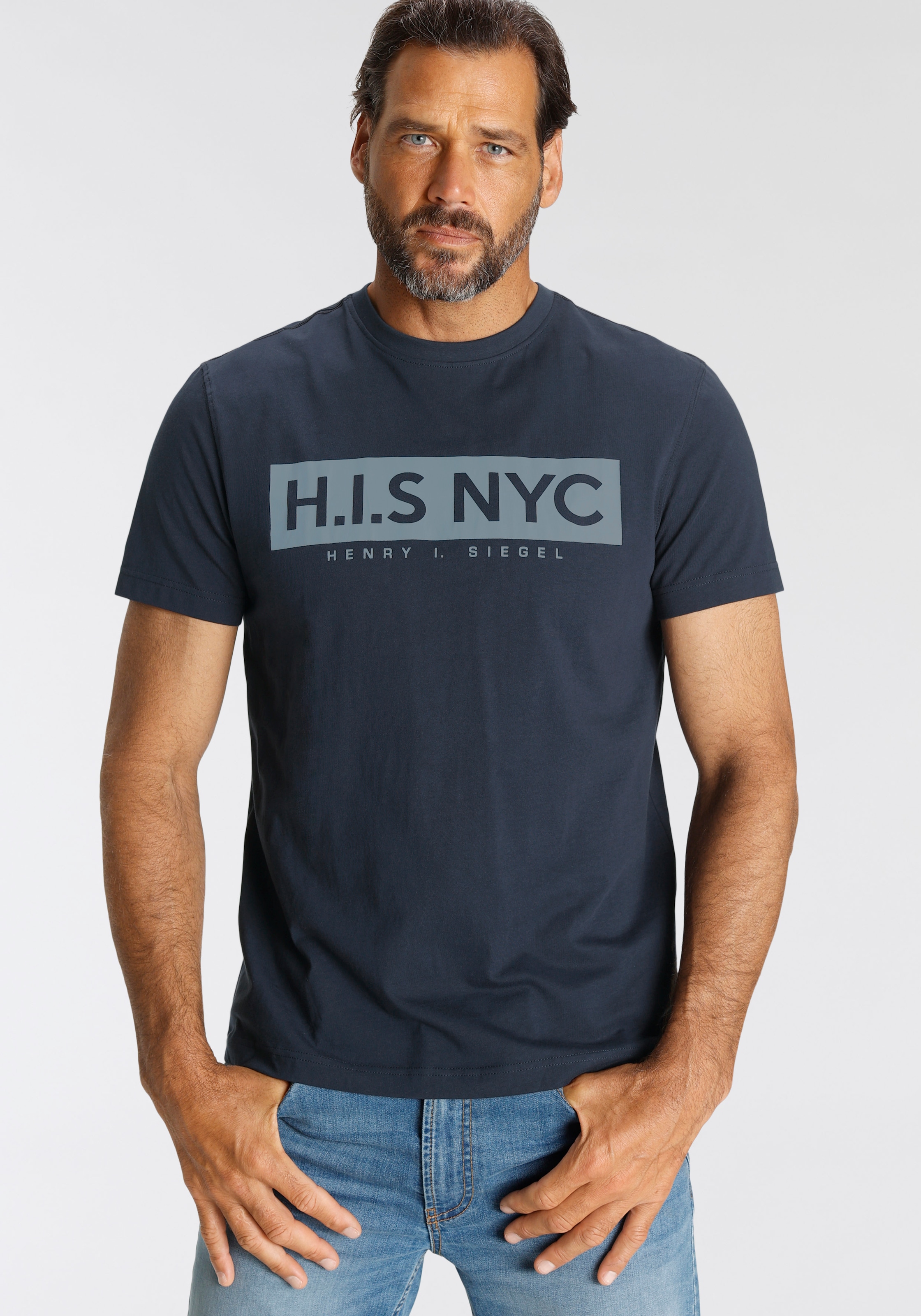 H.I.S Rundhalsshirt, mit Logo-Print vorne