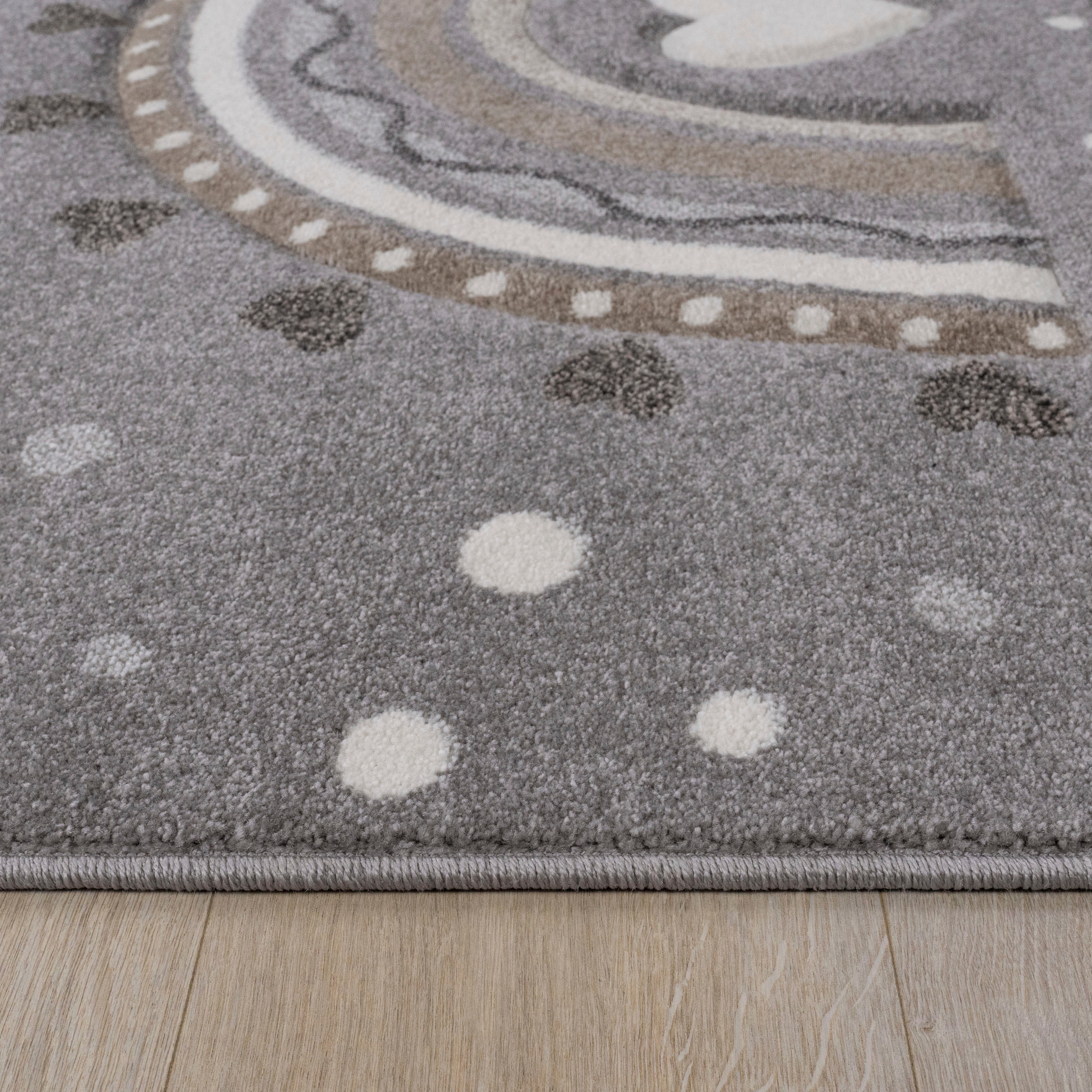 Paco Home Kinderteppich »Cosmo 964«, rechteckig, 16 mm Höhe, Spielteppich, Kurzflor 3D-Effekt, gepunktet, Motiv Regenbogen
