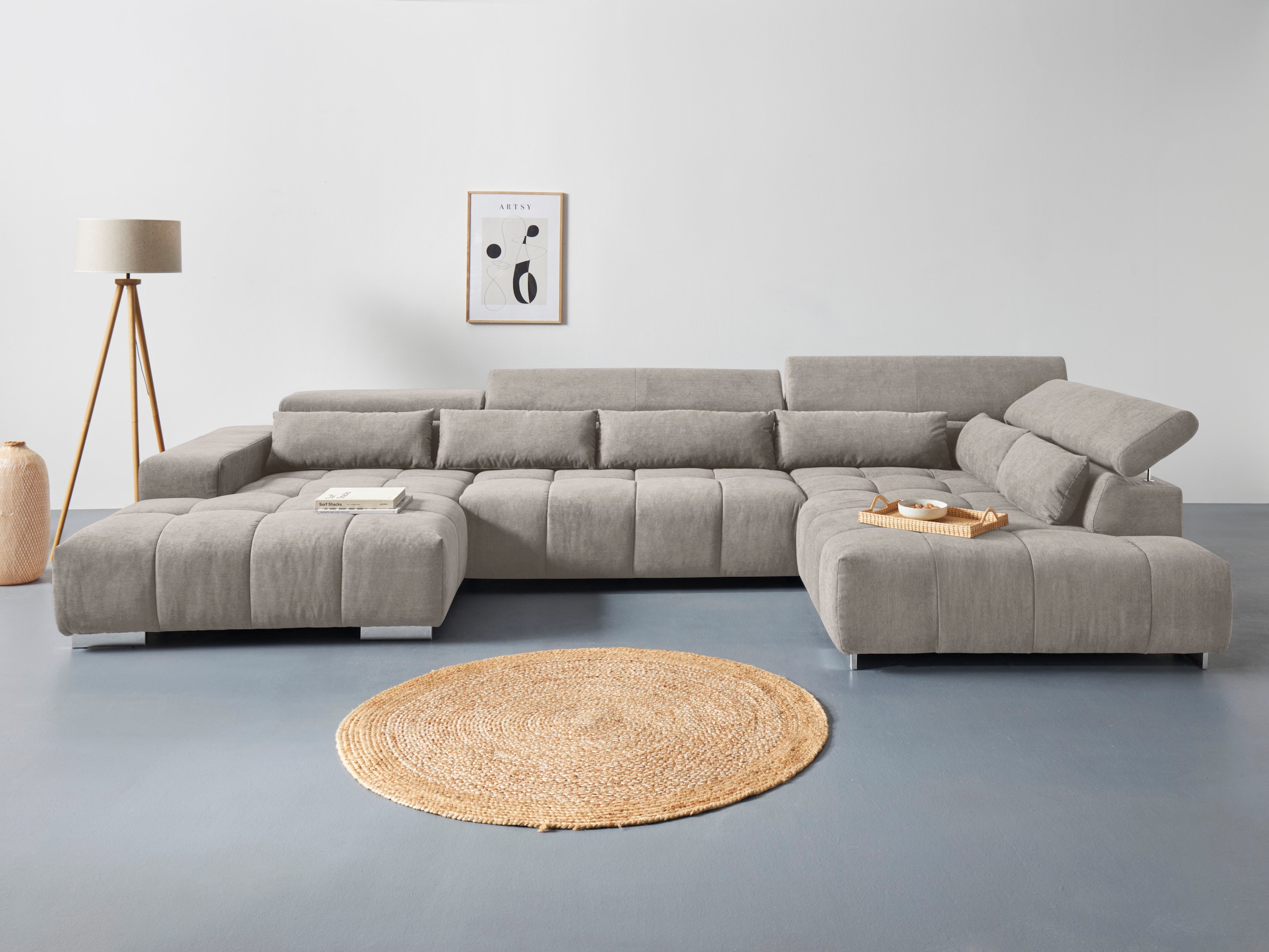 COTTA Wohnlandschaft »Orion U-Form«, inkl. Kopfteilverstellung und Nierenkissen