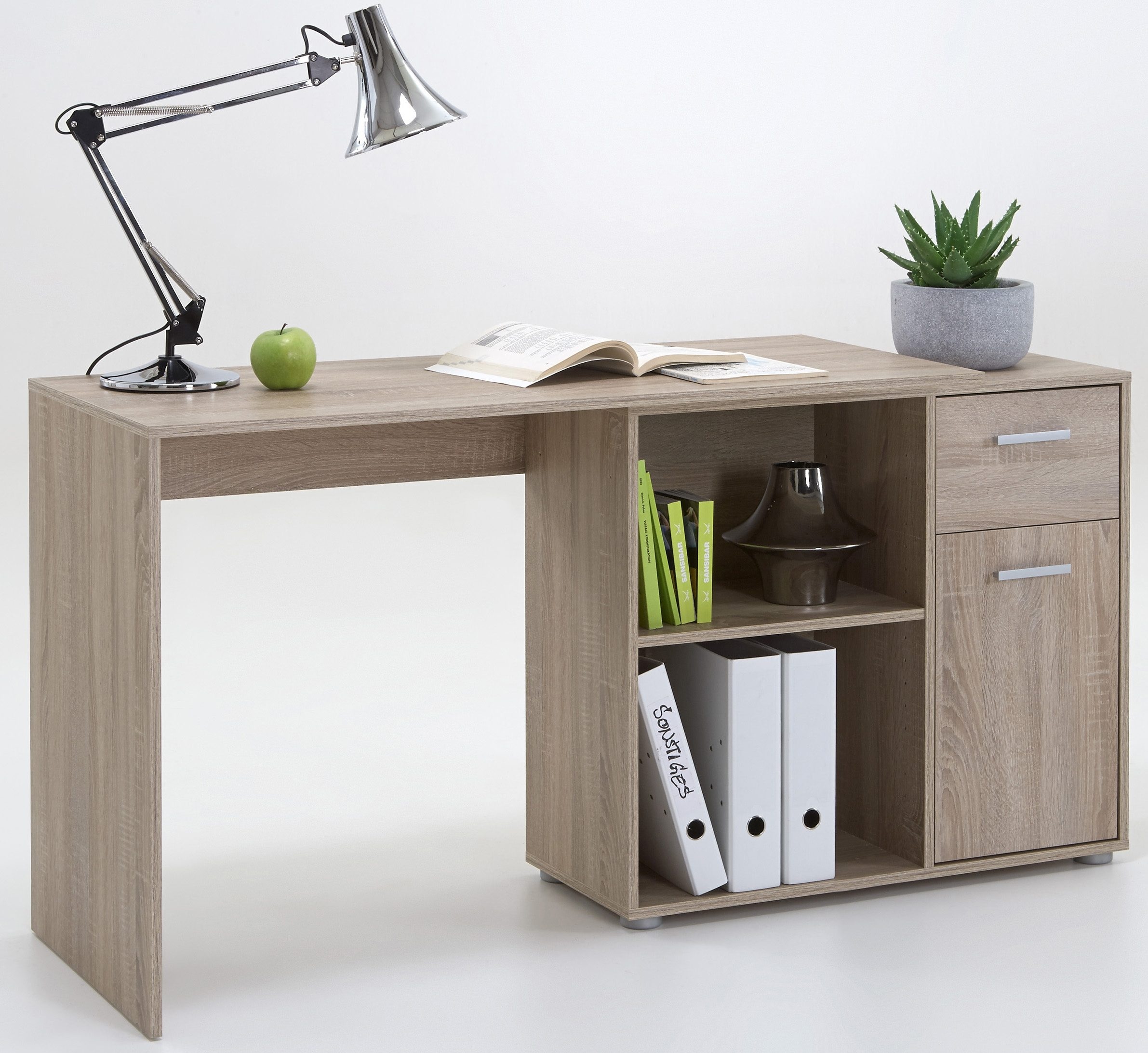 FMD Eckschreibtisch »AUGSBURG«, Schreibtisch 117/148 bestellen Stauraum, / Jelmoli-Versand mit Sideboard drehbar, cm Breite | online