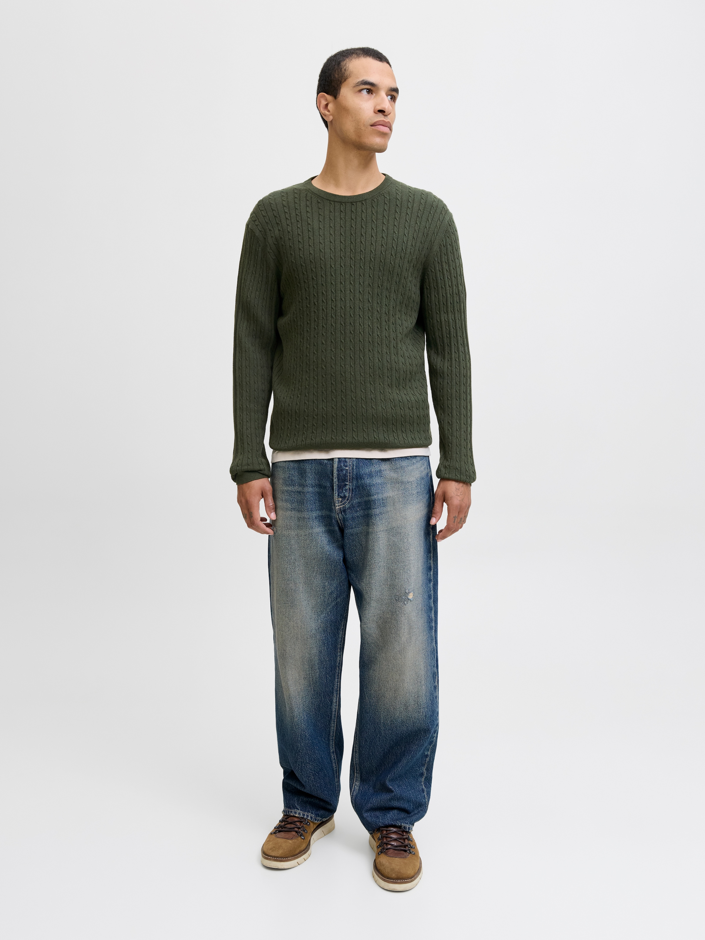 Jack & Jones Strickpullover »JJEEMIL KNIT CABLE CREW NECK NOOS«