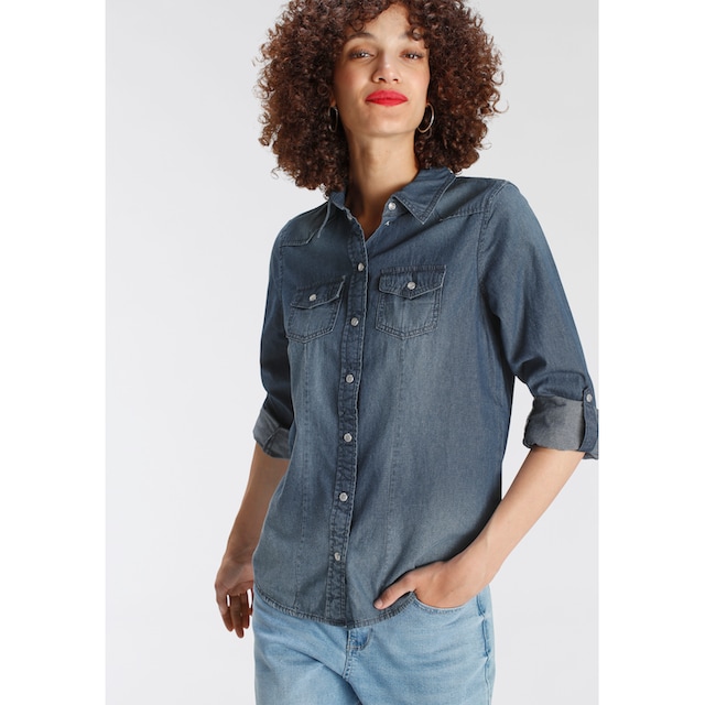 ❤ AJC Jeansbluse, mit Turn-Up-Ärmel -NEUE KOLLEKTION bestellen im  Jelmoli-Online Shop