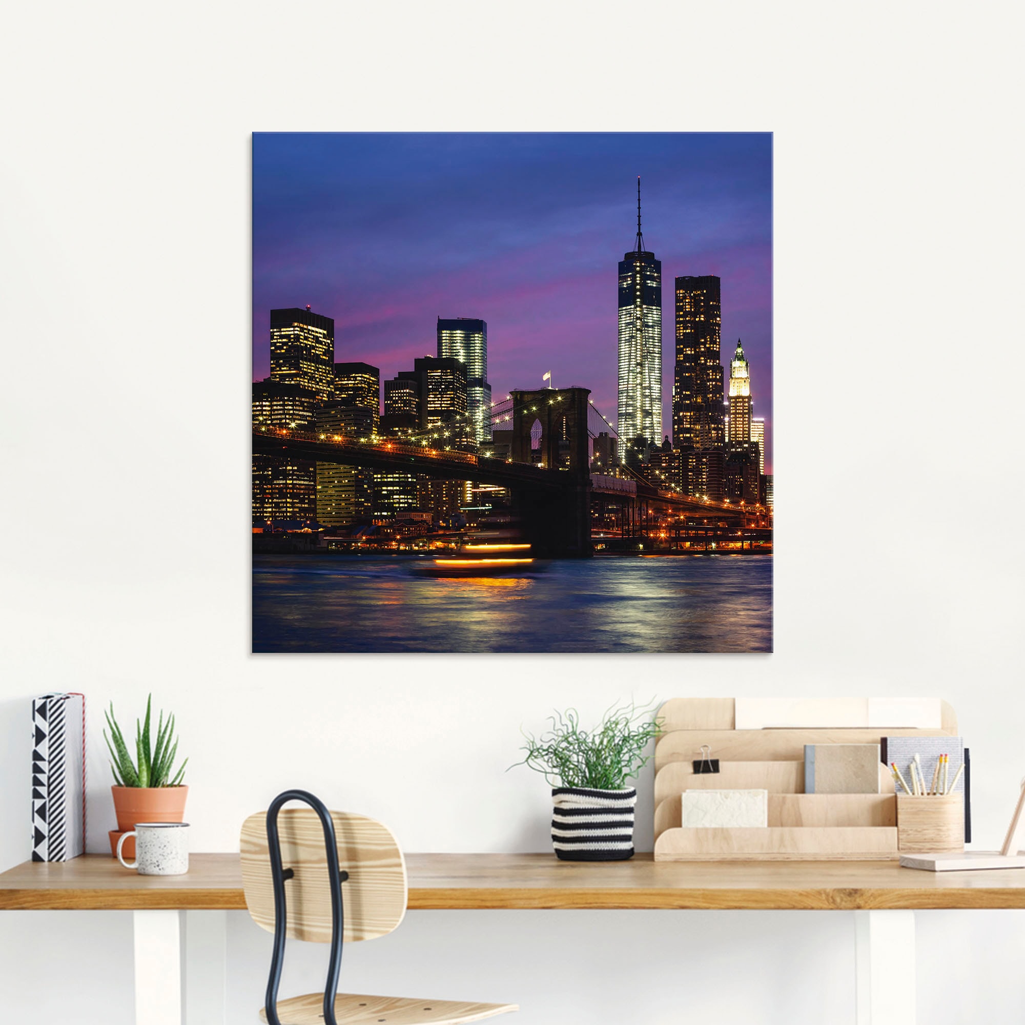 Artland Glasbild »Brooklyn Bridge«, Amerika, (1 St.), in verschiedenen Grössen