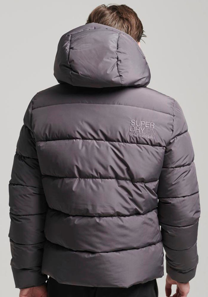 Superdry Steppjacke »HOODED SPORTS PUFFR JACKET«, mit Kapuze, mit kontrastfarbener Stickerei