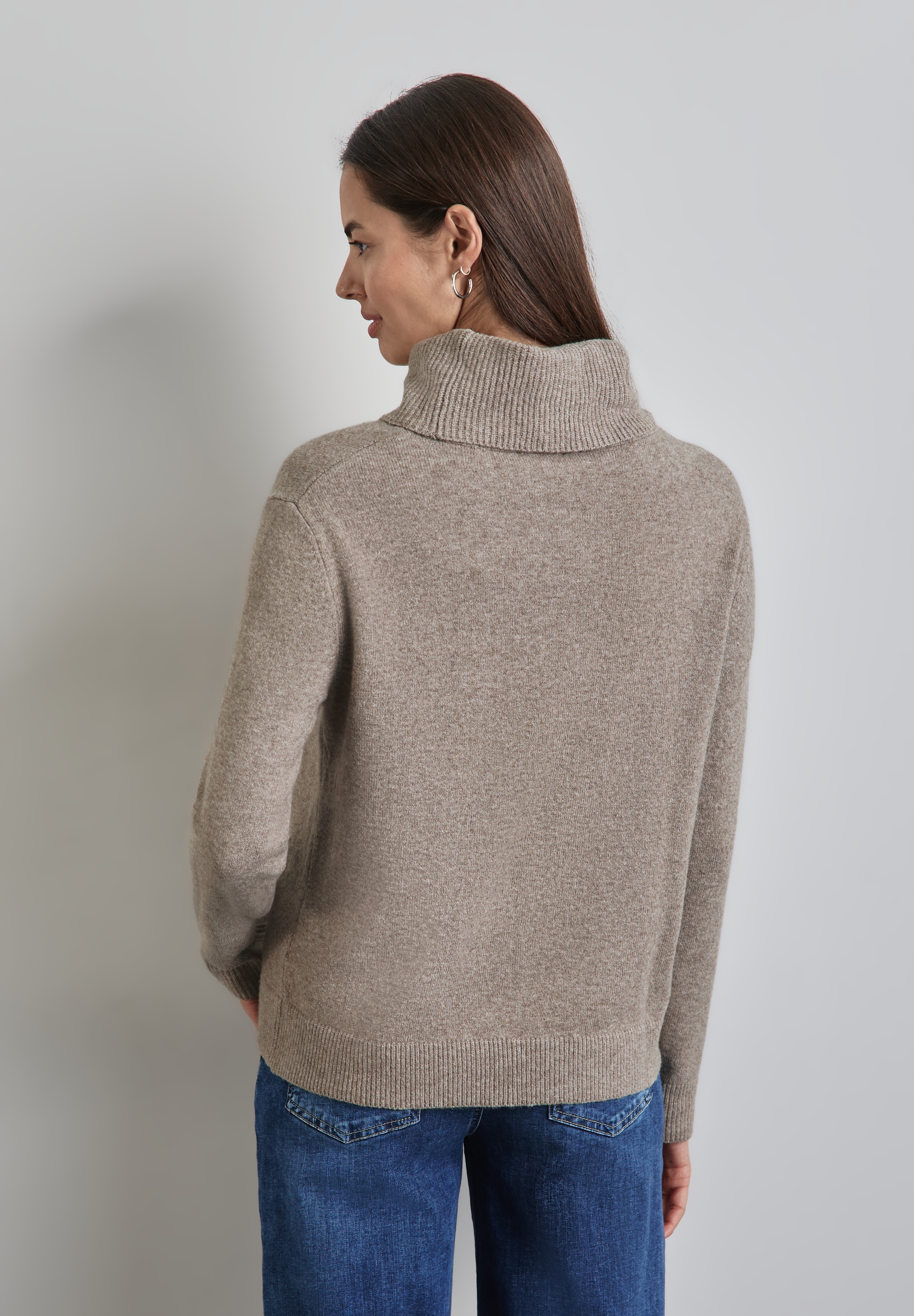 STREET ONE Rollkragenpullover, in melierter Optik