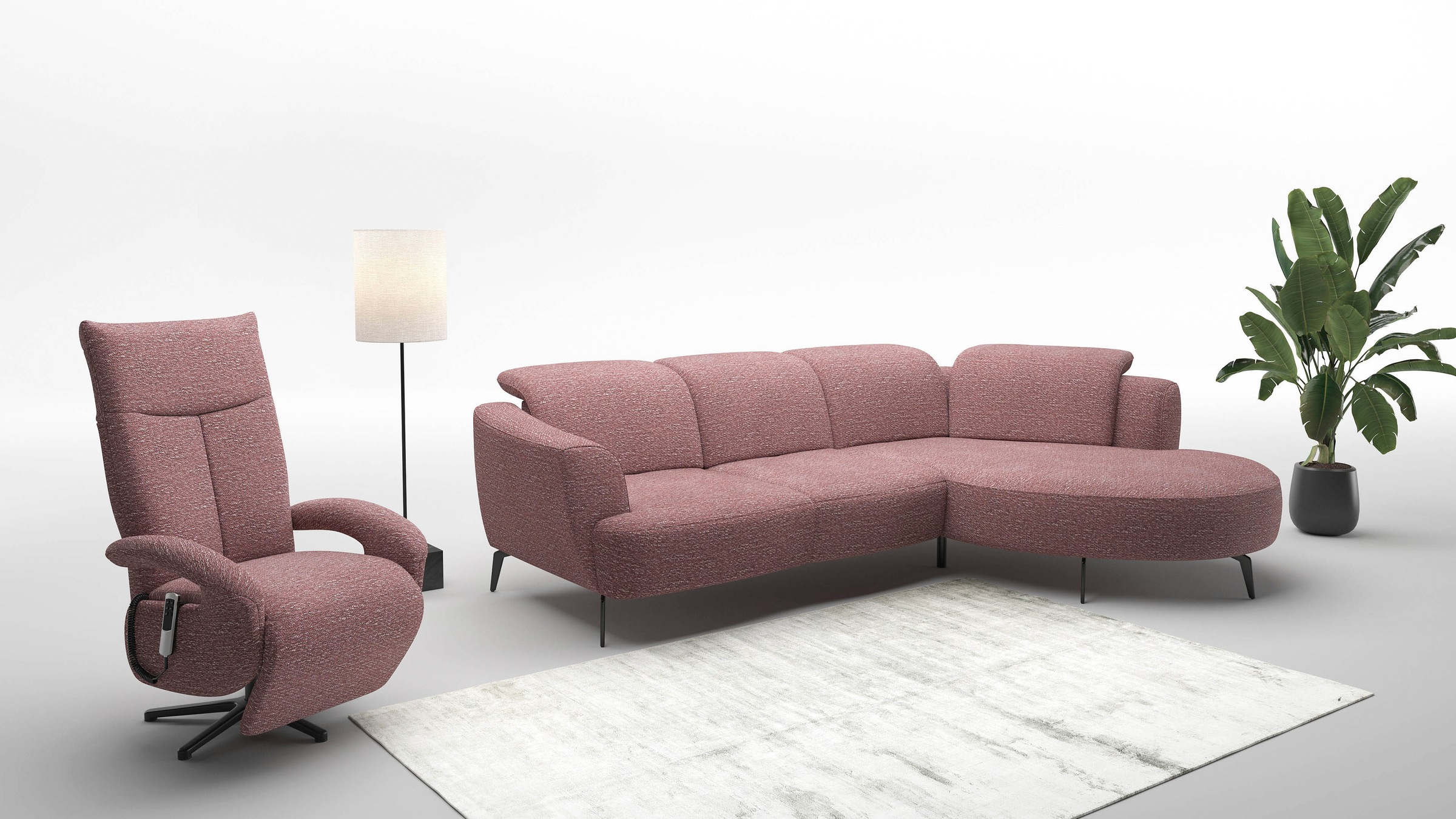 sit&more Ecksofa »Zoe«, ink.Sitztiefenverstellung, wahlweise mit Kopfteilverstellung